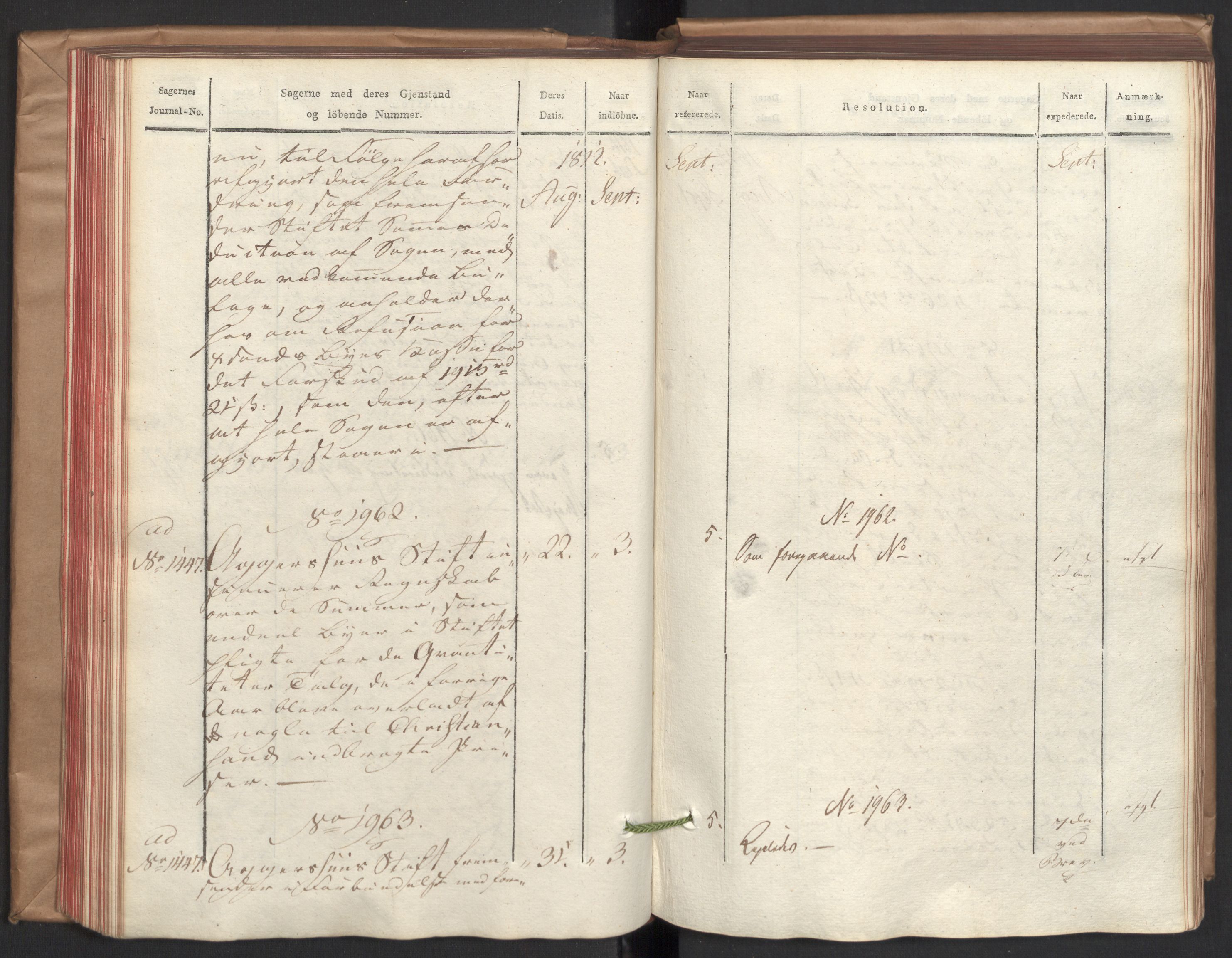 Stattholderembetet 1810-1814, 2. kontor (Kontor B), AV/RA-EA-5432/Ab/L0004: Referatprotokoll,  j.nr. 1449-1801,  l.nr. 1781-2289, 1812, p. 95