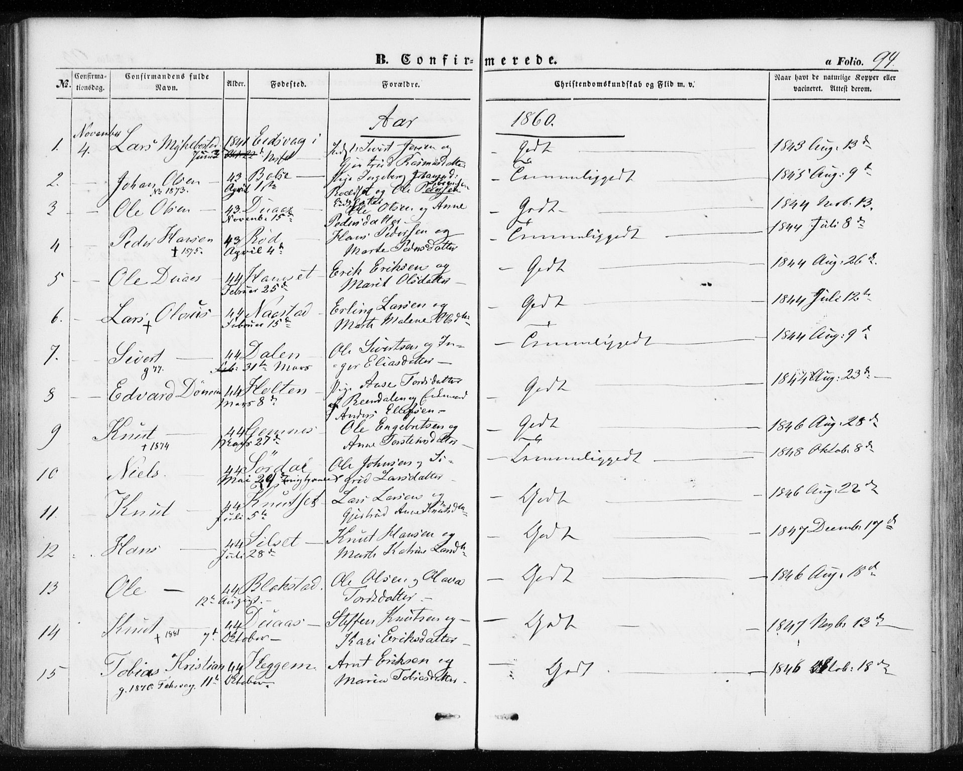 Ministerialprotokoller, klokkerbøker og fødselsregistre - Møre og Romsdal, AV/SAT-A-1454/584/L0965: Parish register (official) no. 584A05, 1857-1868, p. 94