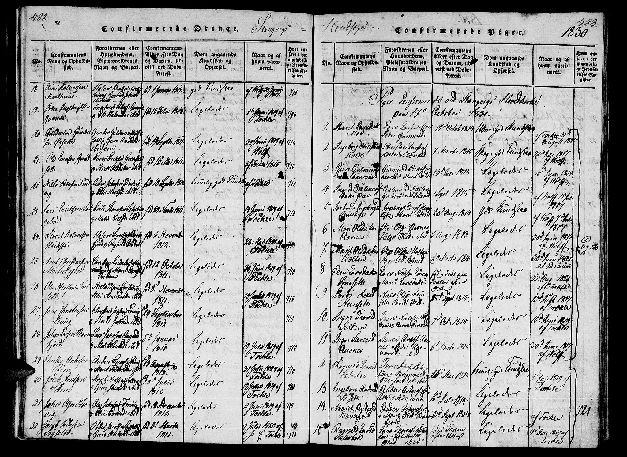 Ministerialprotokoller, klokkerbøker og fødselsregistre - Møre og Romsdal, AV/SAT-A-1454/592/L1023: Parish register (official) no. 592A02, 1820-1830, p. 482-483