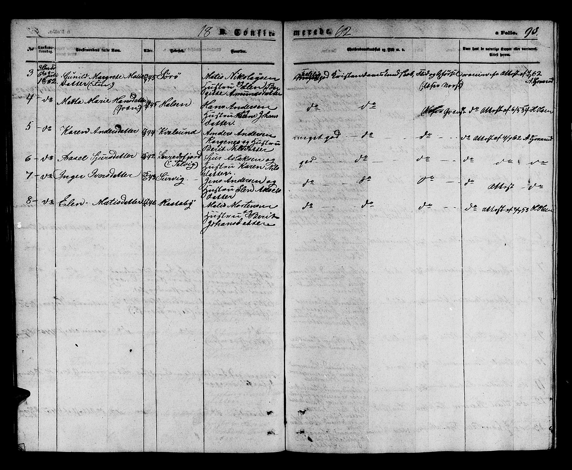 Hammerfest sokneprestkontor, AV/SATØ-S-1347/H/Hb/L0003.klokk: Parish register (copy) no. 3 /1, 1862-1868, p. 93