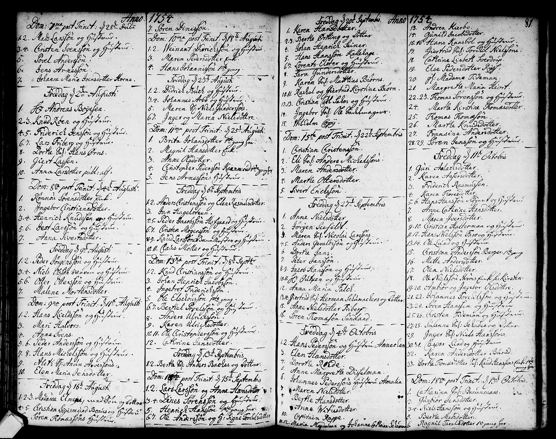 Strømsø kirkebøker, AV/SAKO-A-246/F/Fa/L0008: Parish register (official) no. I 8, 1748-1774, p. 81