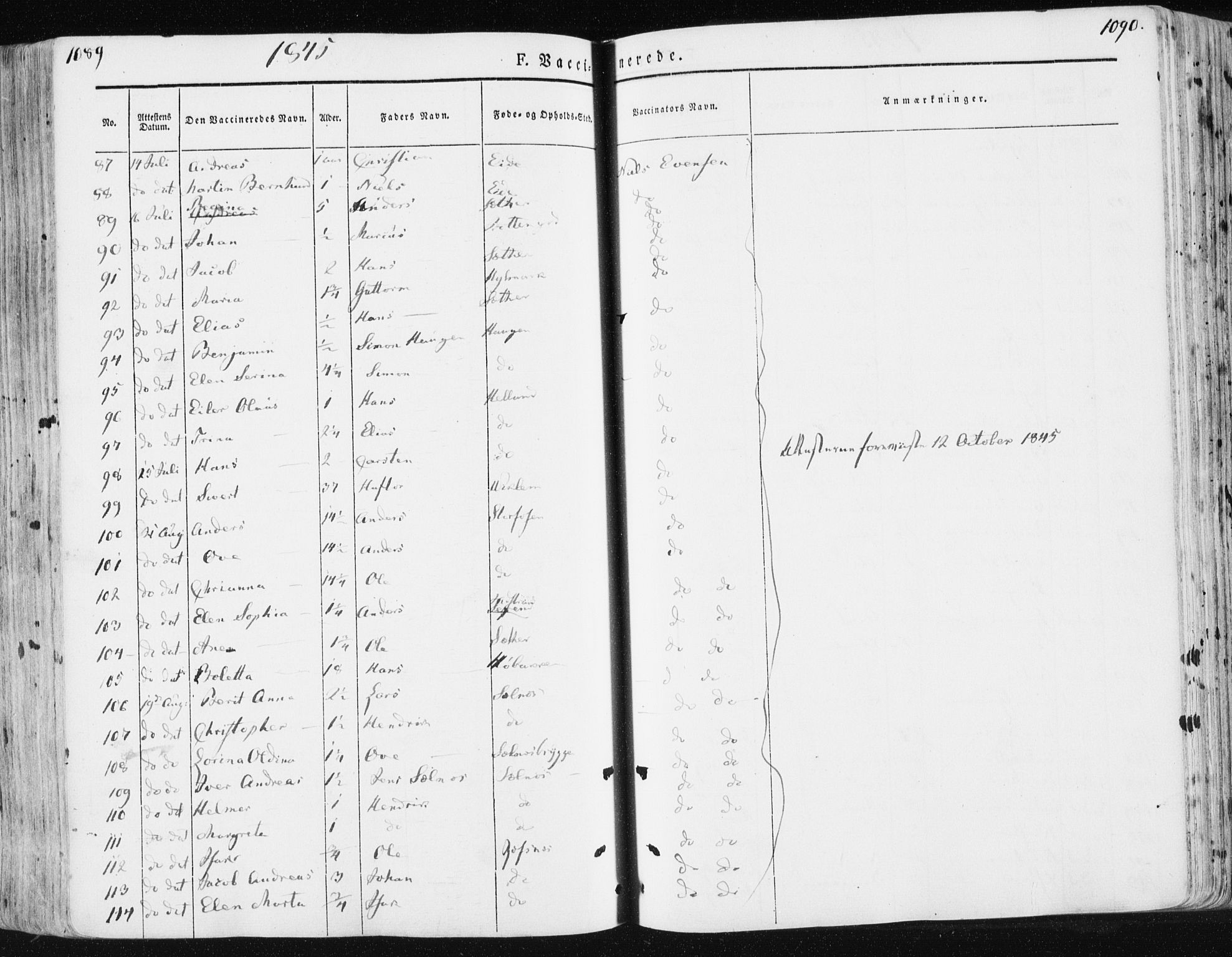 Ministerialprotokoller, klokkerbøker og fødselsregistre - Sør-Trøndelag, AV/SAT-A-1456/659/L0736: Parish register (official) no. 659A06, 1842-1856, p. 1089-1090