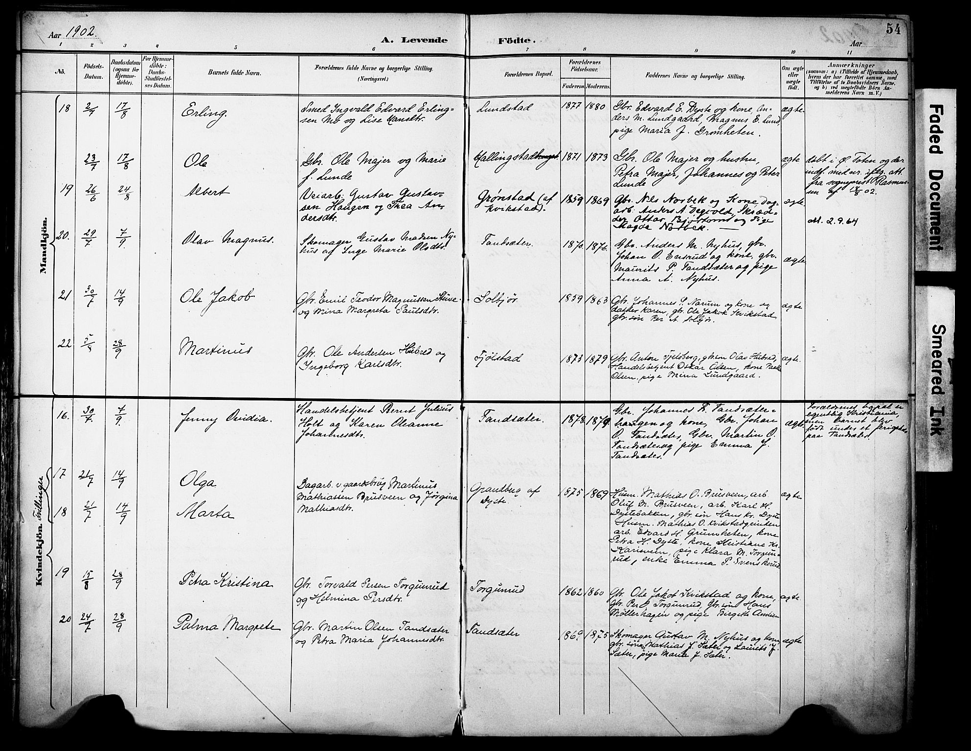 Vestre Toten prestekontor, AV/SAH-PREST-108/H/Ha/Haa/L0013: Parish register (official) no. 13, 1895-1911, p. 54
