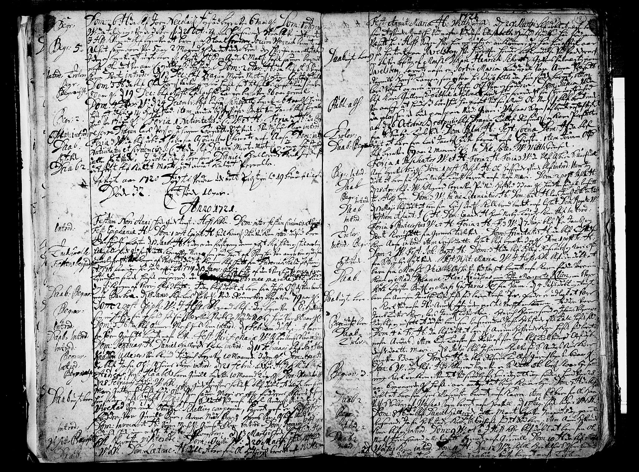 Hof kirkebøker, AV/SAKO-A-64/F/Fa/L0001: Parish register (official) no. I 1, 1704-1745, p. 18