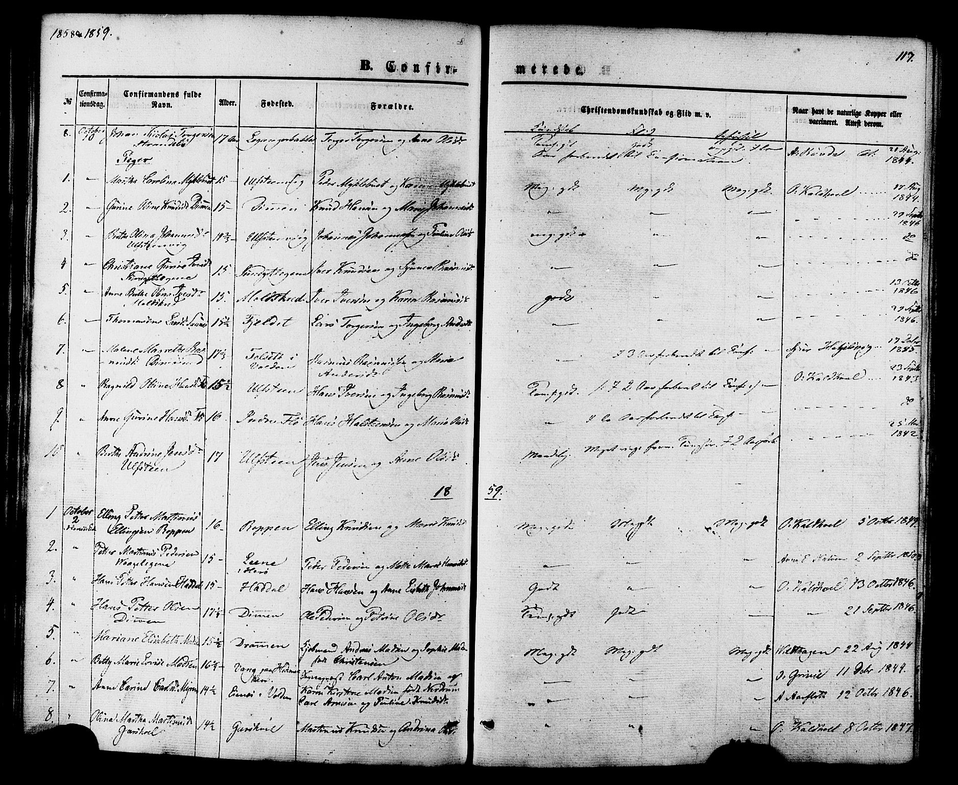 Ministerialprotokoller, klokkerbøker og fødselsregistre - Møre og Romsdal, AV/SAT-A-1454/509/L0105: Parish register (official) no. 509A03, 1848-1882, p. 117