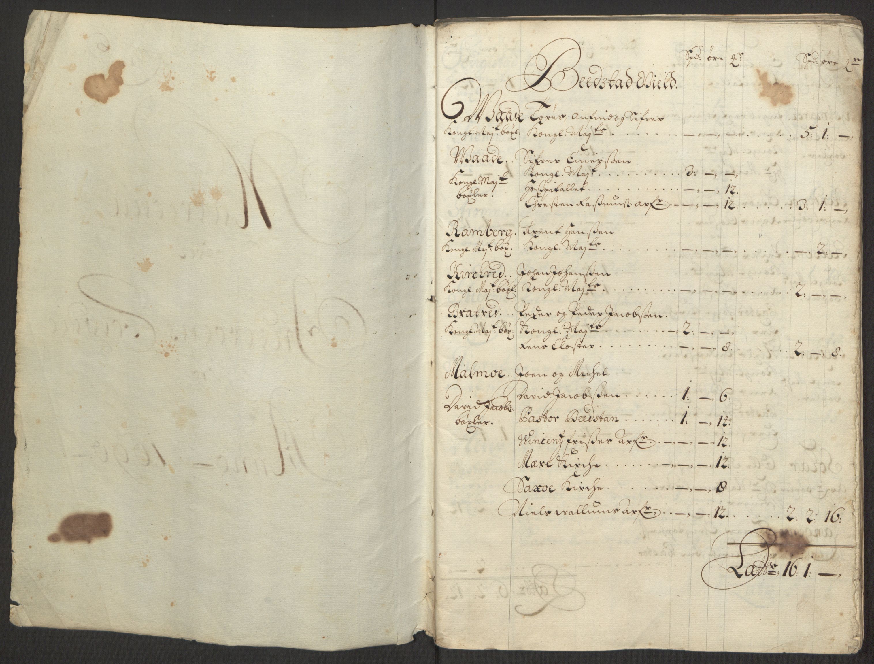Rentekammeret inntil 1814, Reviderte regnskaper, Fogderegnskap, RA/EA-4092/R63/L4309: Fogderegnskap Inderøy, 1695-1697, p. 161