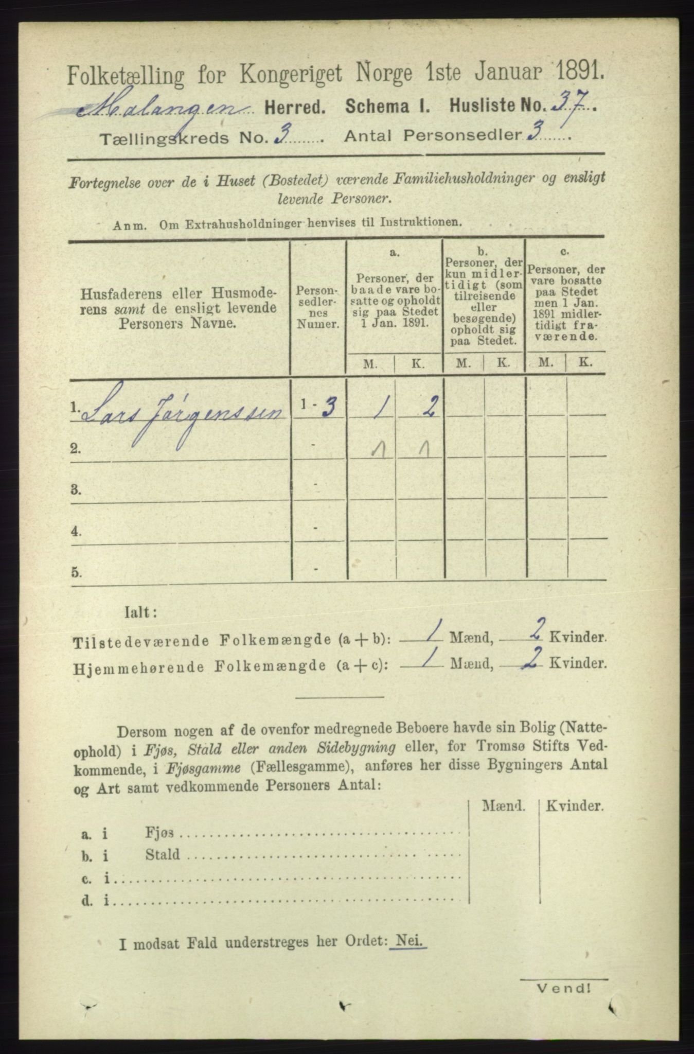 RA, 1891 census for 1932 Malangen, 1891, p. 726