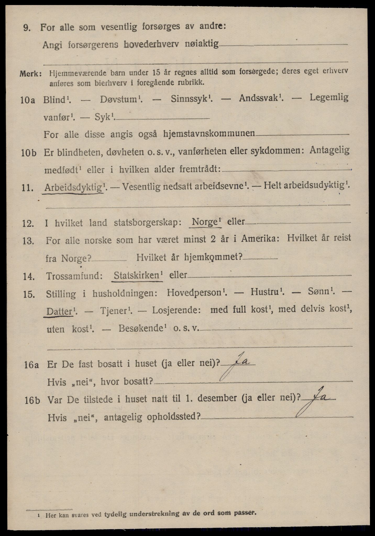 SAT, 1920 census for Straumsnes, 1920, p. 1092