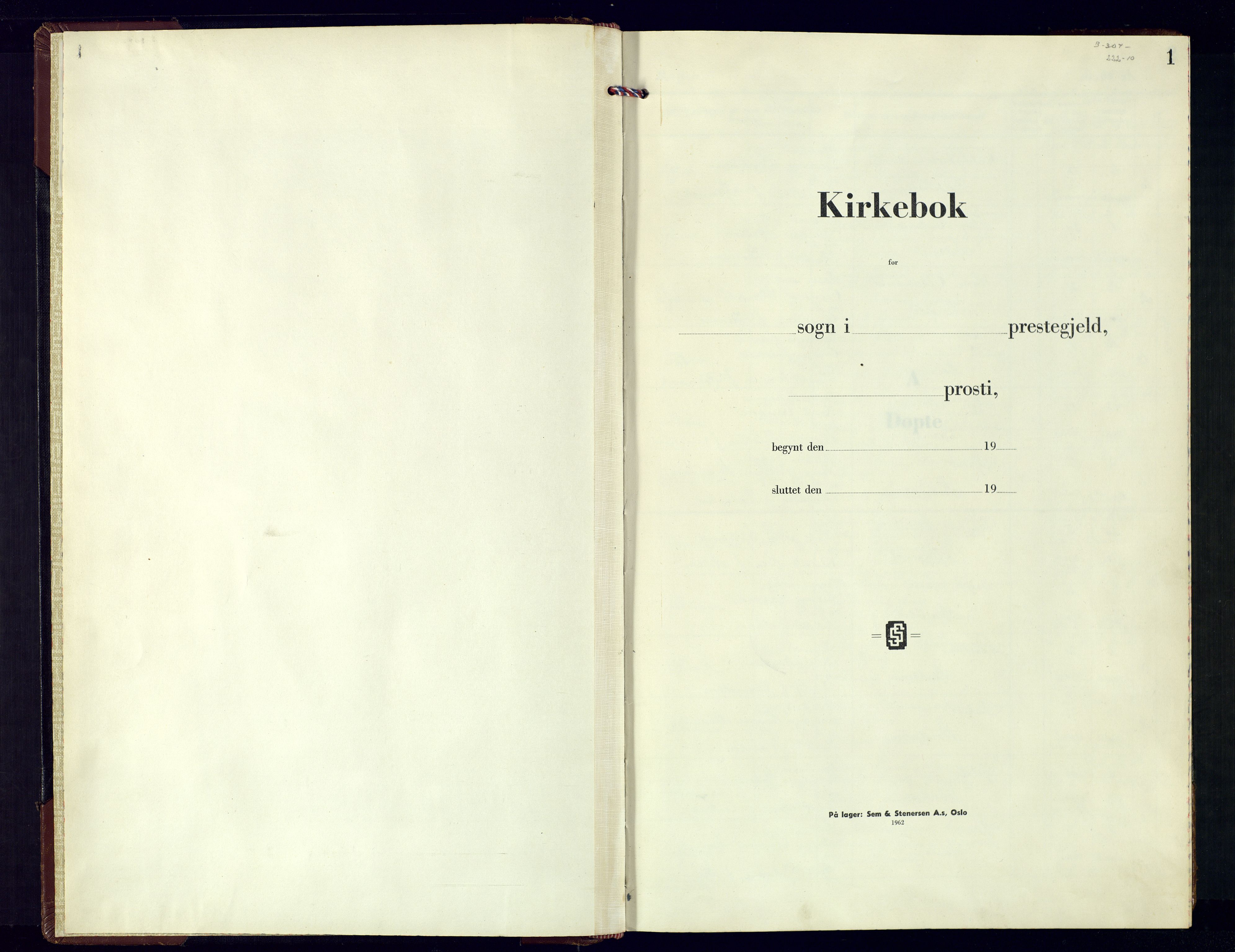 Tveit sokneprestkontor, AV/SAK-1111-0043/F/Fb/L0007: Parish register (copy) no. B-7, 1962-1975, p. 1