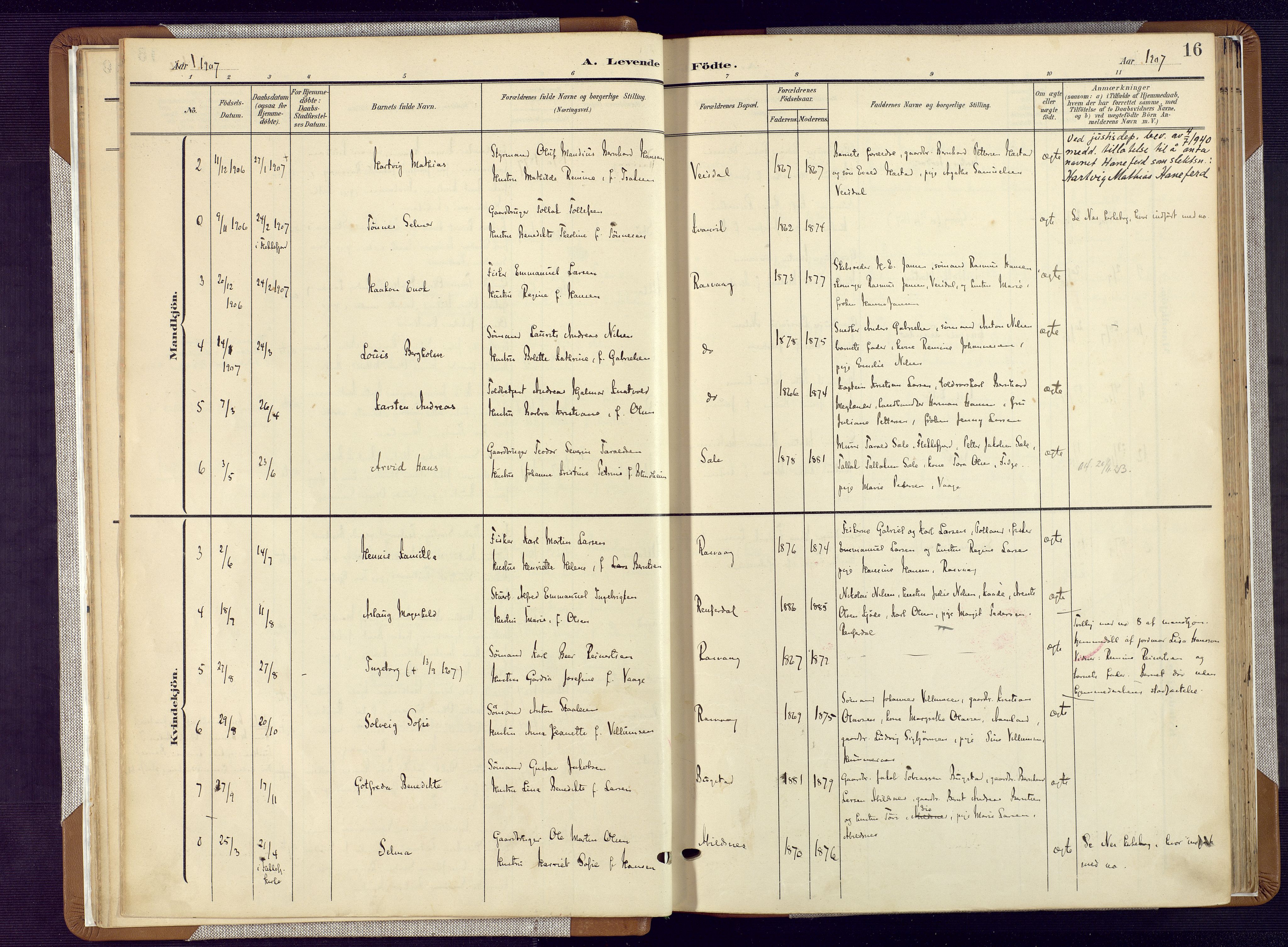 Flekkefjord sokneprestkontor, AV/SAK-1111-0012/F/Fa/Fab/L0007: Parish register (official) no. A 7, 1902-1921, p. 16