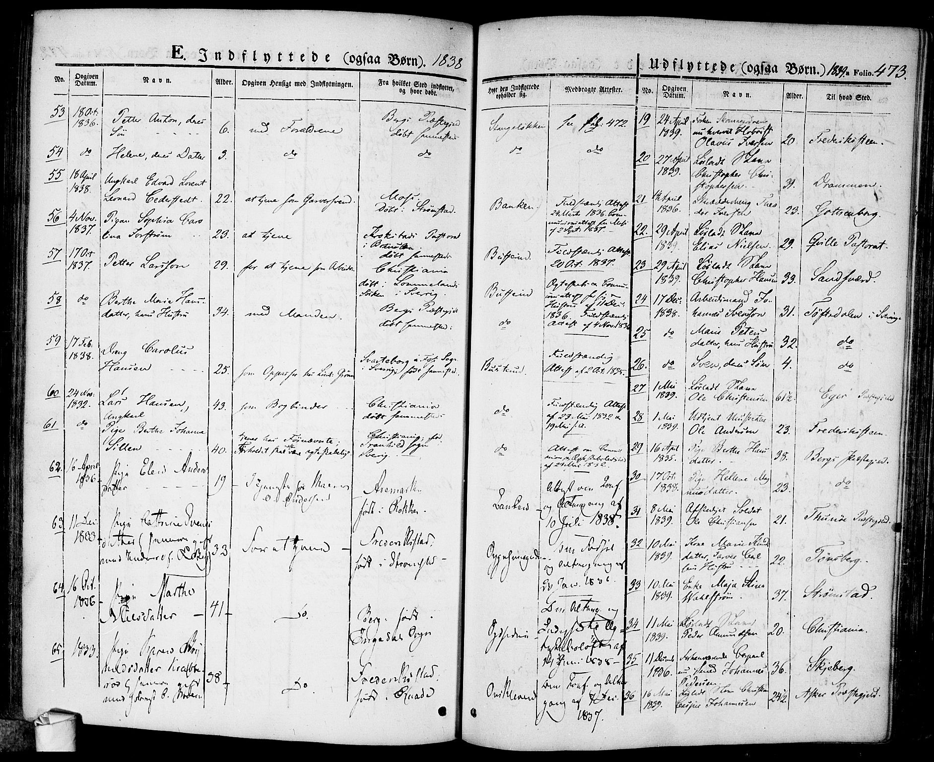 Halden prestekontor Kirkebøker, AV/SAO-A-10909/F/Fa/L0005: Parish register (official) no. I 5, 1834-1845, p. 473