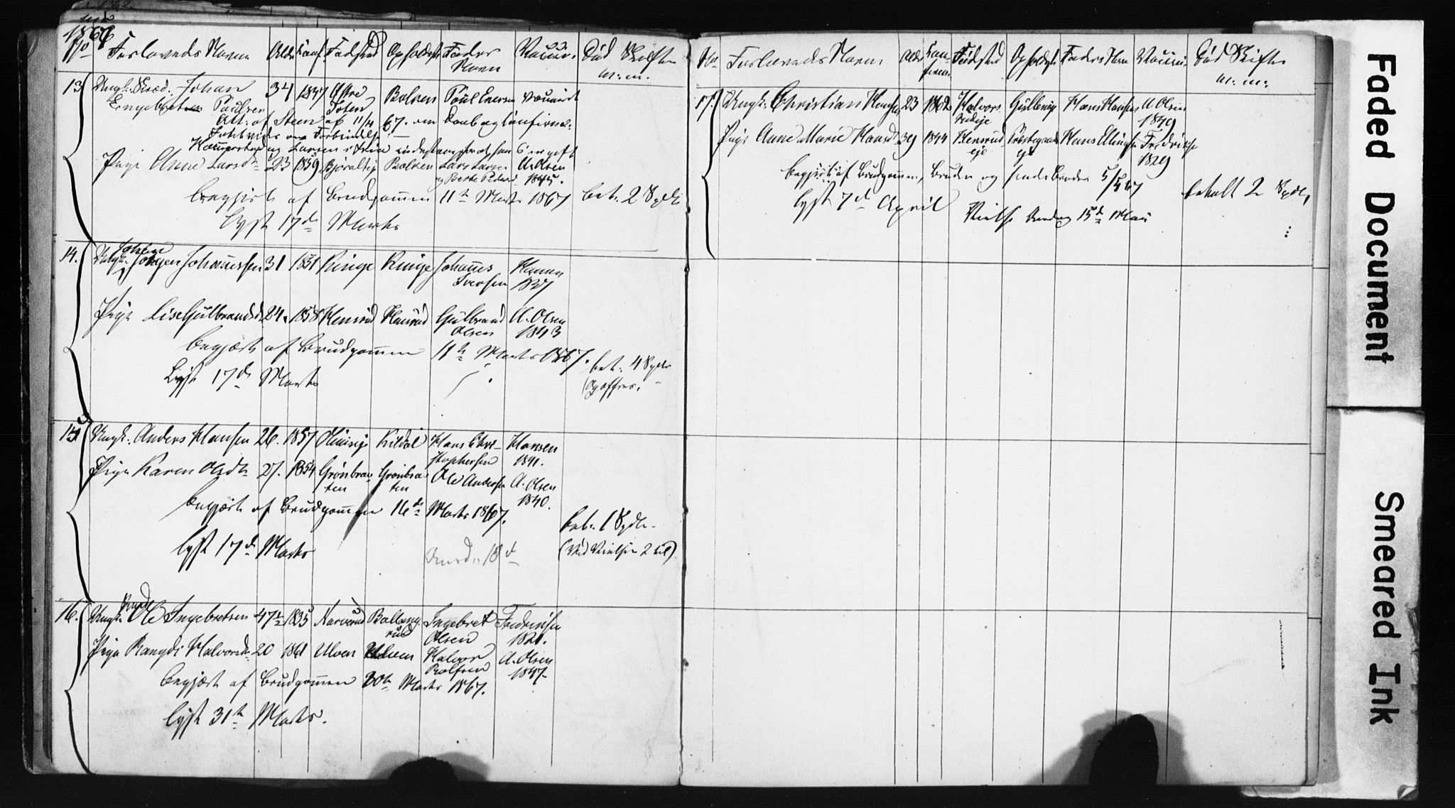 Jevnaker prestekontor, AV/SAH-PREST-116/I/Ie: Banns register no. 1, 1861-1867