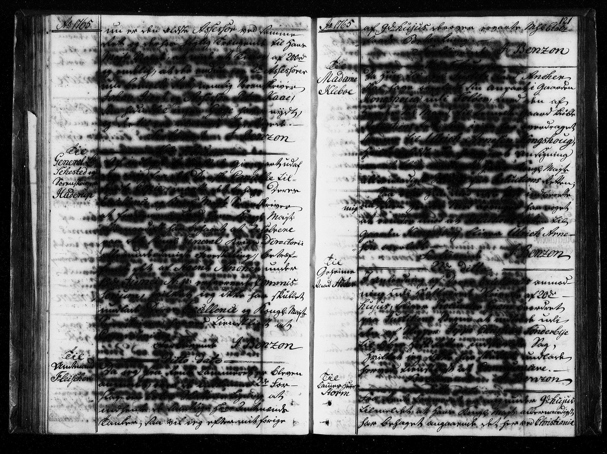 Stattholderembetet 1572-1771, AV/RA-EA-2870/Bf/L0004: Stattholderprotokoll (allmenn kopibok), 1764-1765, p. 120b-121a