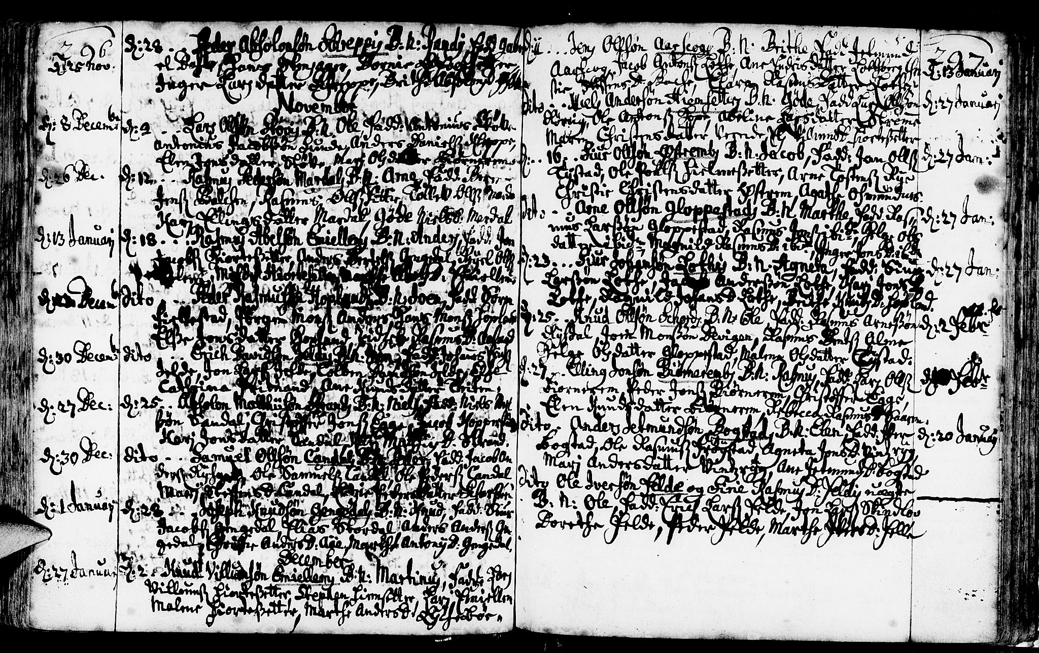 Gloppen sokneprestembete, AV/SAB-A-80101/H/Haa/Haaa/L0002: Parish register (official) no. A 2, 1712-1735, p. 296-297