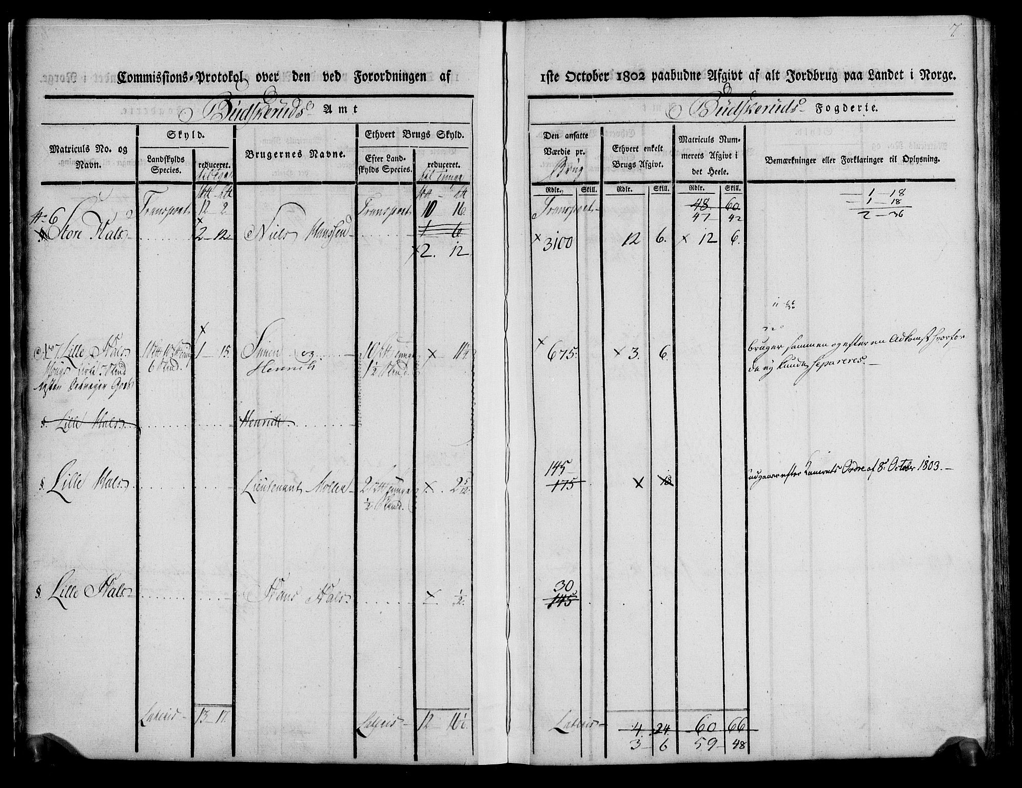 Rentekammeret inntil 1814, Realistisk ordnet avdeling, RA/EA-4070/N/Ne/Nea/L0061: Buskerud fogderi. Kommisjonsprotokoll for Eiker prestegjeld, 1803, p. 8