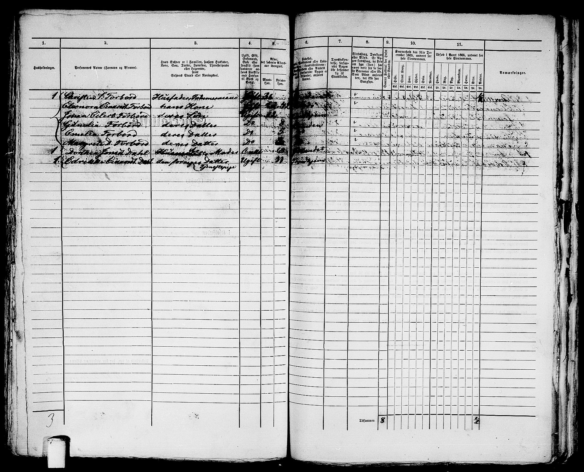 RA, 1865 census for Trondheim, 1865, p. 2971