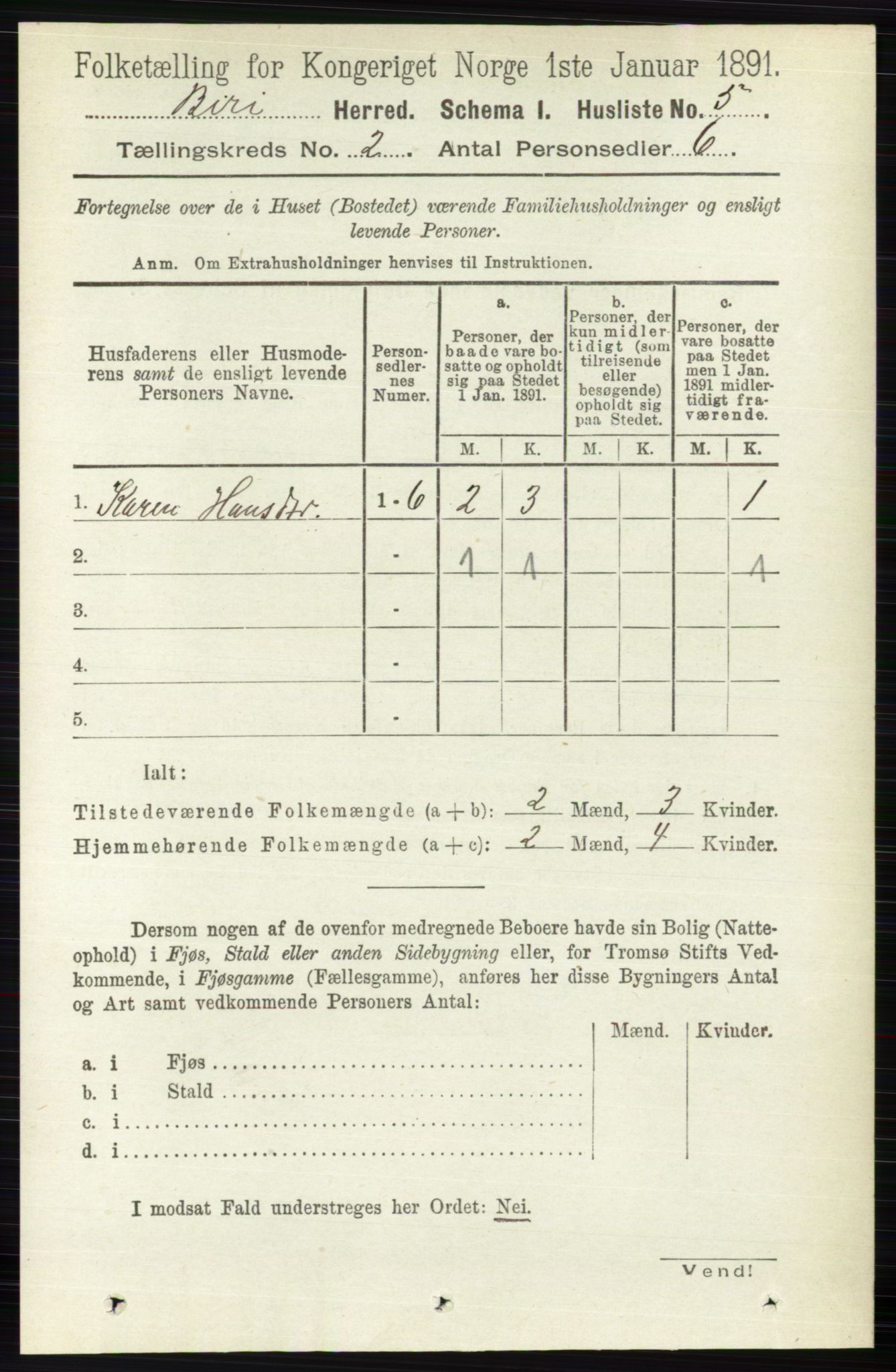 RA, 1891 census for 0525 Biri, 1891, p. 462