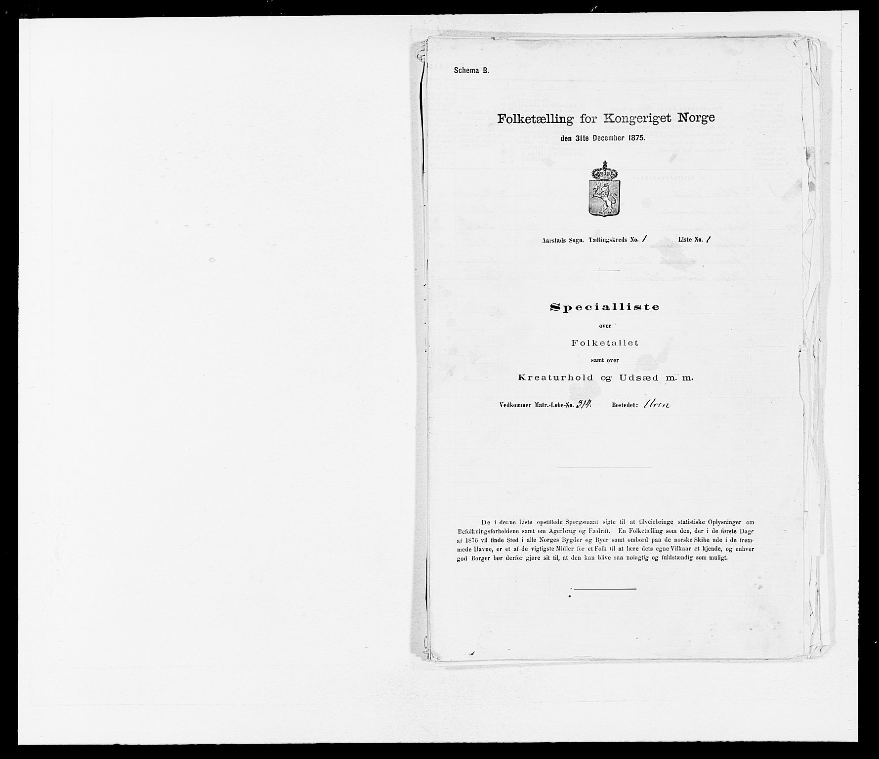 SAB, 1875 census for 1280P Årstad, 1875, p. 11