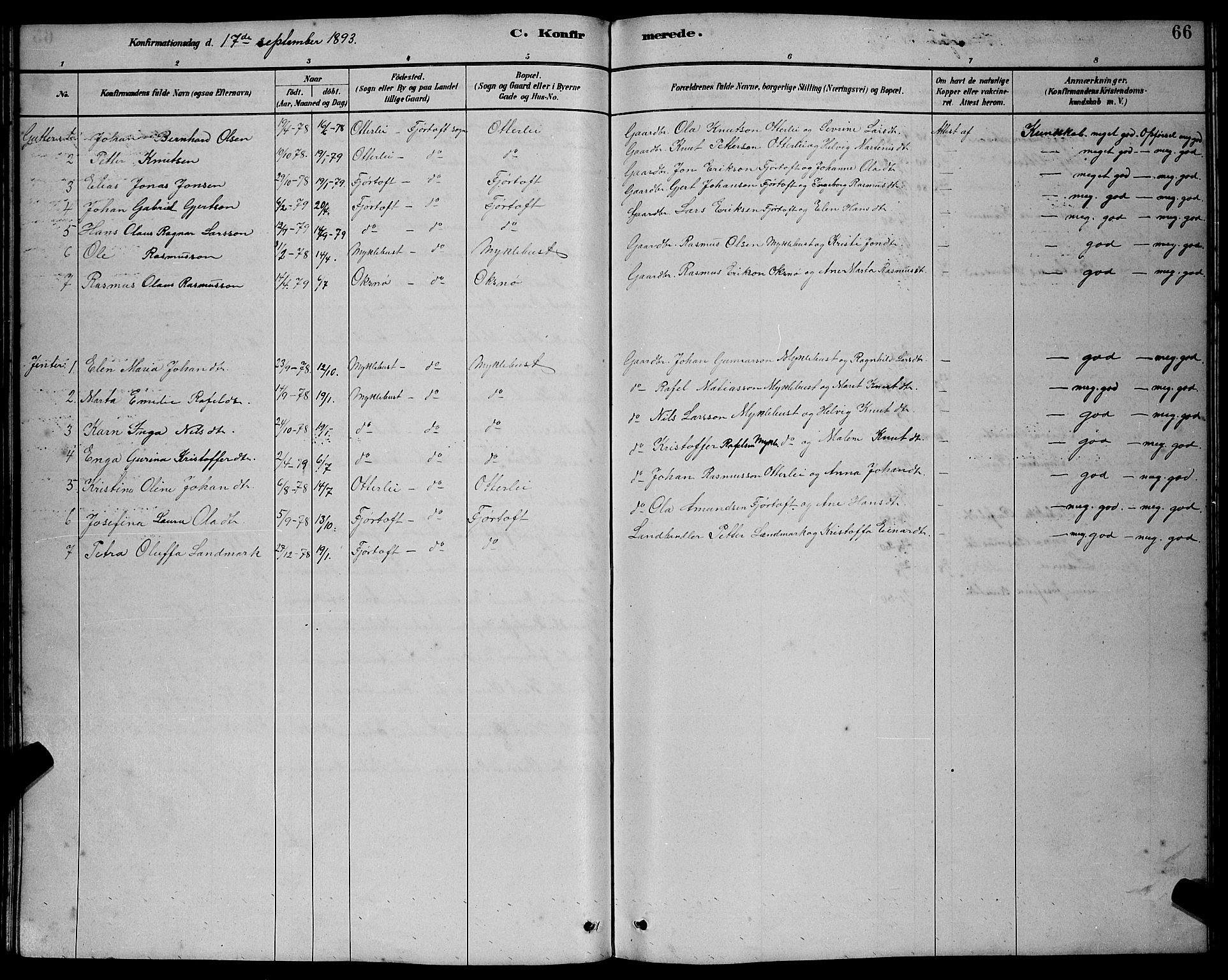 Ministerialprotokoller, klokkerbøker og fødselsregistre - Møre og Romsdal, SAT/A-1454/538/L0523: Parish register (copy) no. 538C01, 1881-1900, p. 66