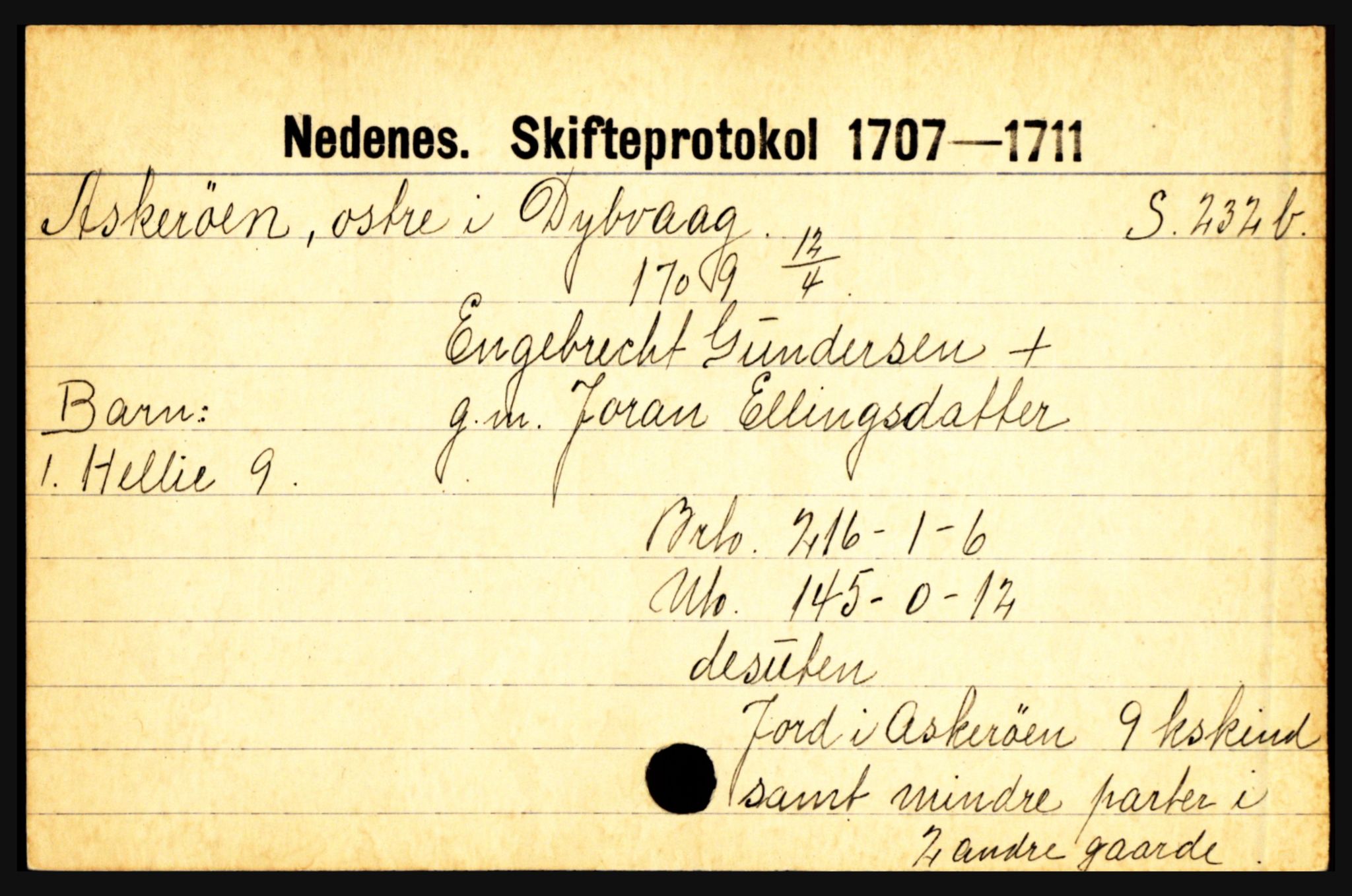 Nedenes sorenskriveri før 1824, AV/SAK-1221-0007/H, p. 1121