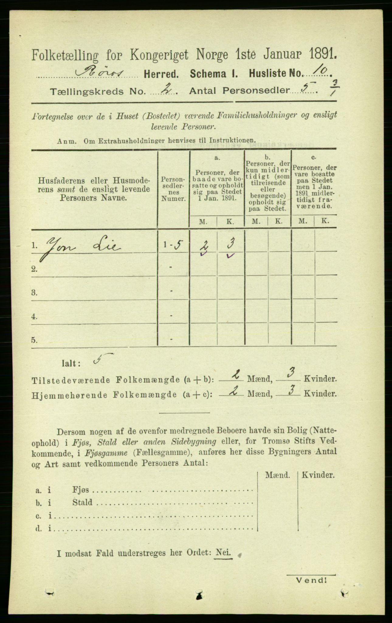 RA, 1891 census for 1640 Røros, 1891, p. 236