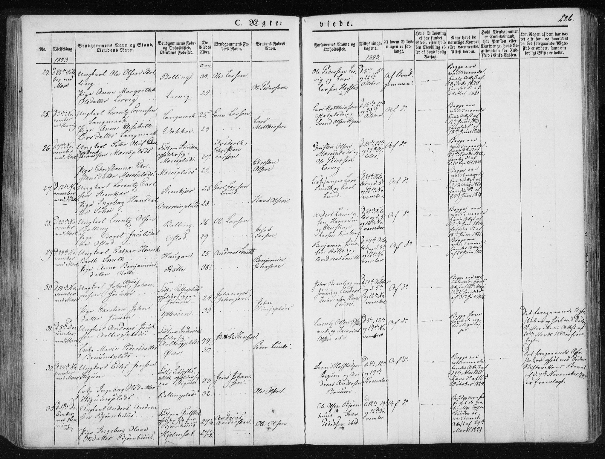 Ministerialprotokoller, klokkerbøker og fødselsregistre - Nord-Trøndelag, AV/SAT-A-1458/735/L0339: Parish register (official) no. 735A06 /1, 1836-1848, p. 226