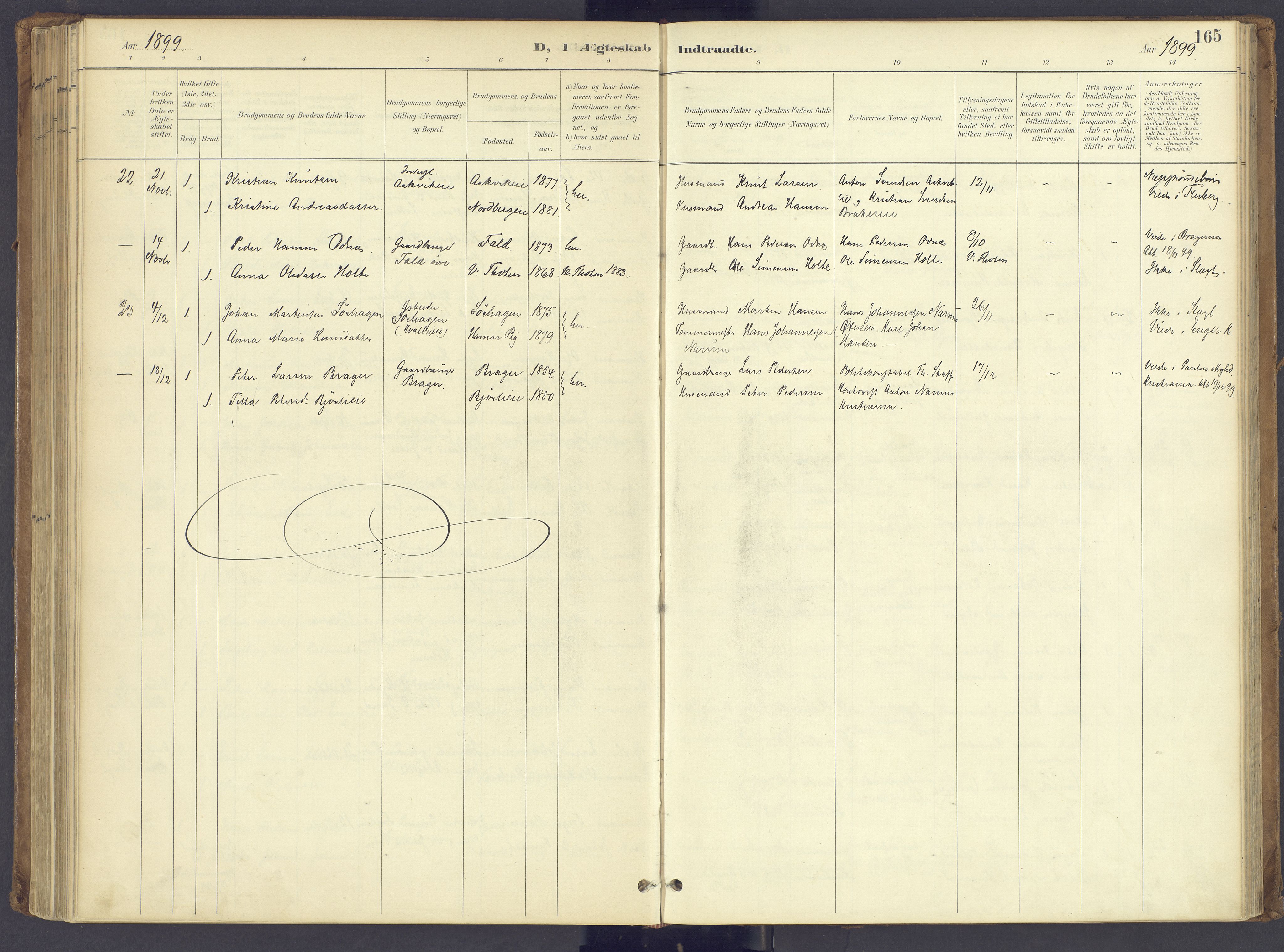 Søndre Land prestekontor, AV/SAH-PREST-122/K/L0006: Parish register (official) no. 6, 1895-1904, p. 165