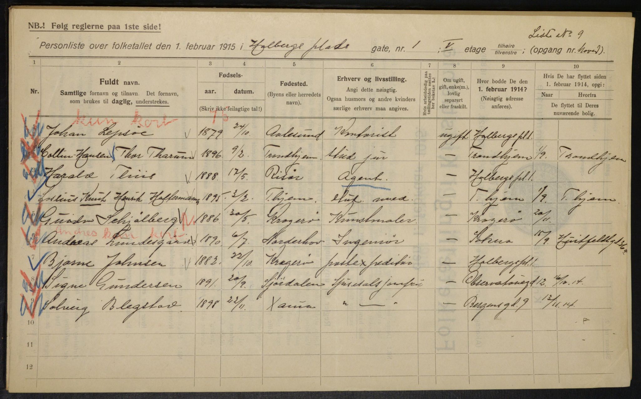 OBA, Municipal Census 1915 for Kristiania, 1915, p. 40144