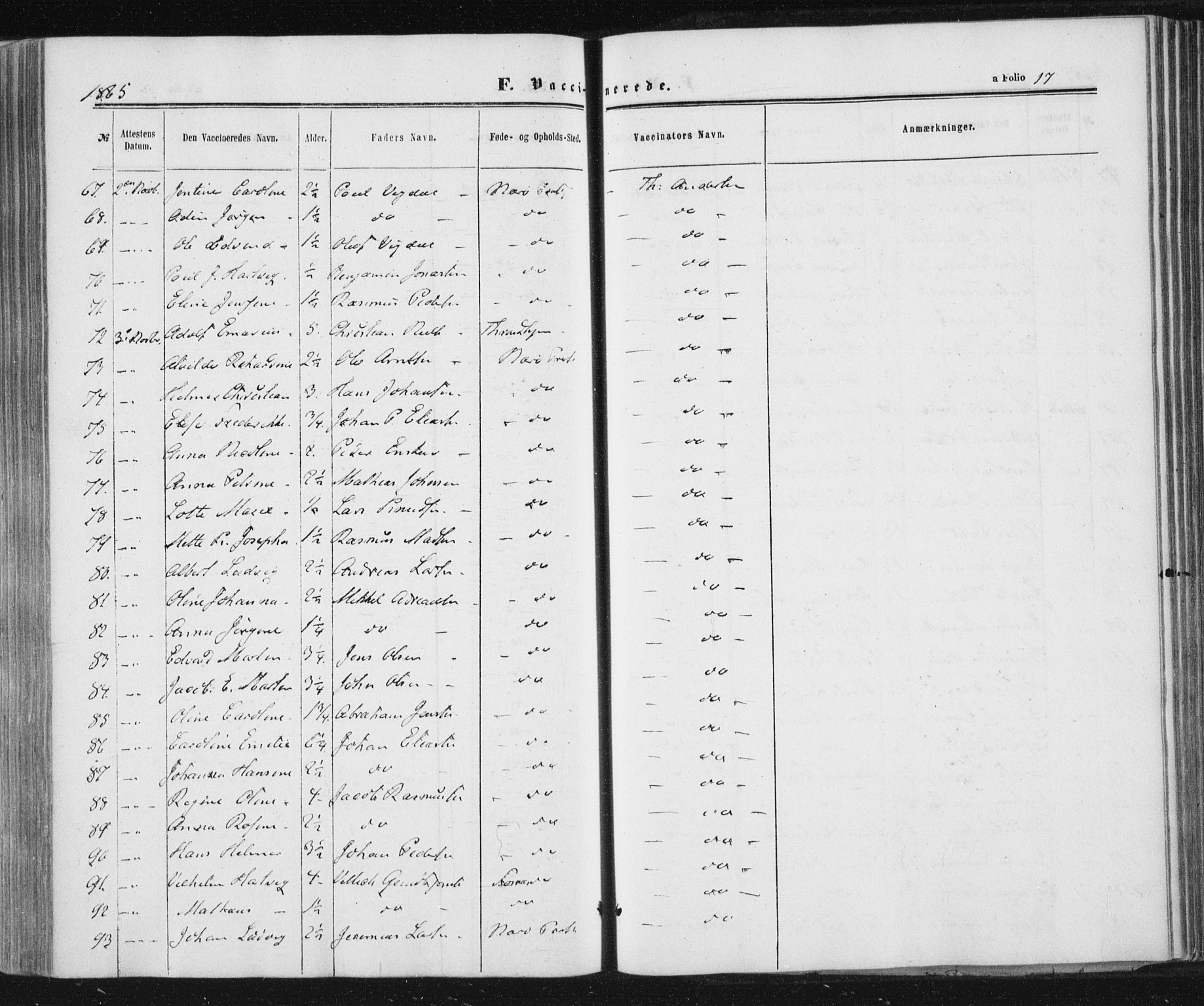 Ministerialprotokoller, klokkerbøker og fødselsregistre - Nord-Trøndelag, AV/SAT-A-1458/784/L0670: Parish register (official) no. 784A05, 1860-1876, p. 17