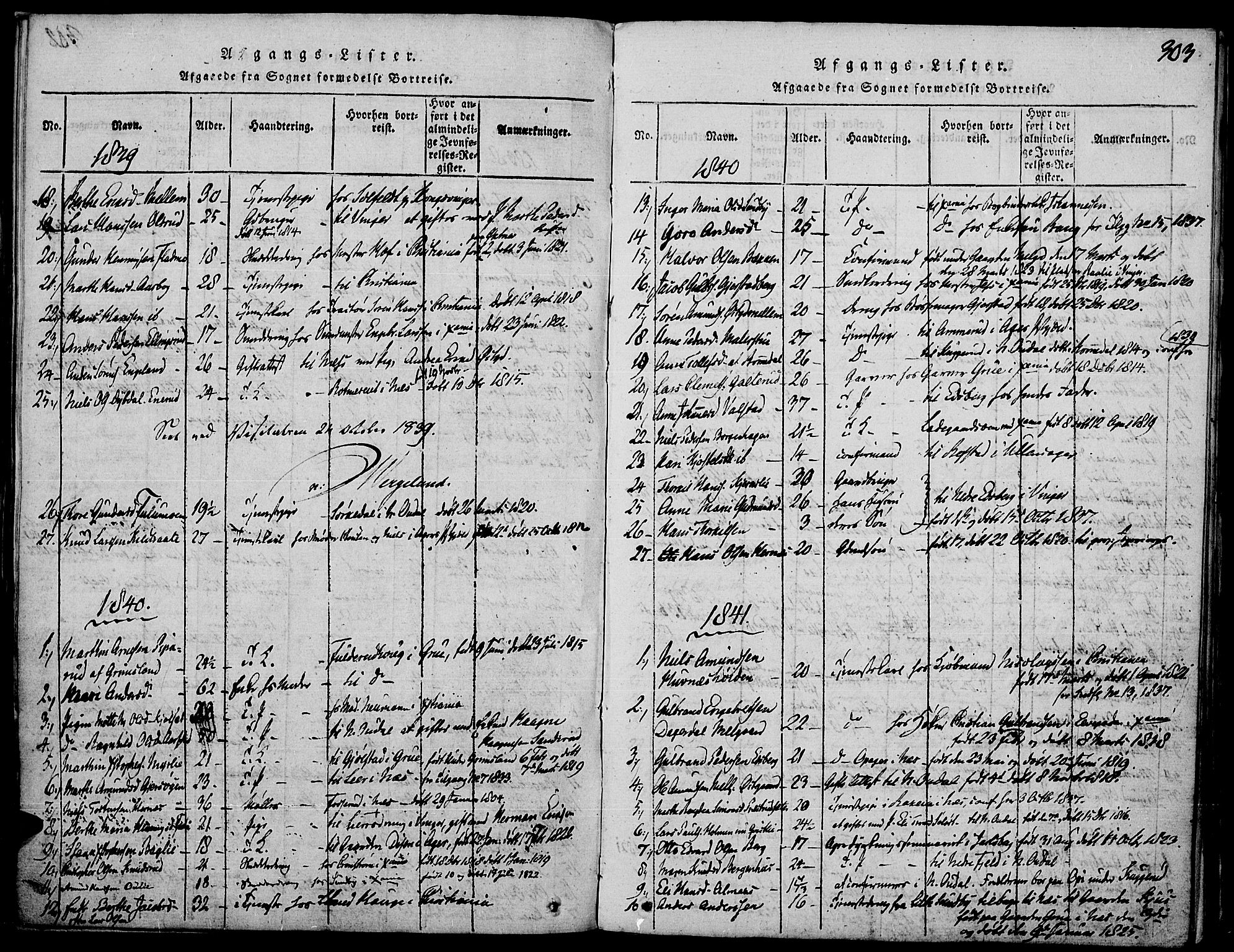 Strøm-Odalen prestekontor, AV/SAH-PREST-028/H/Ha/Haa/L0006: Parish register (official) no. 6, 1814-1850, p. 303