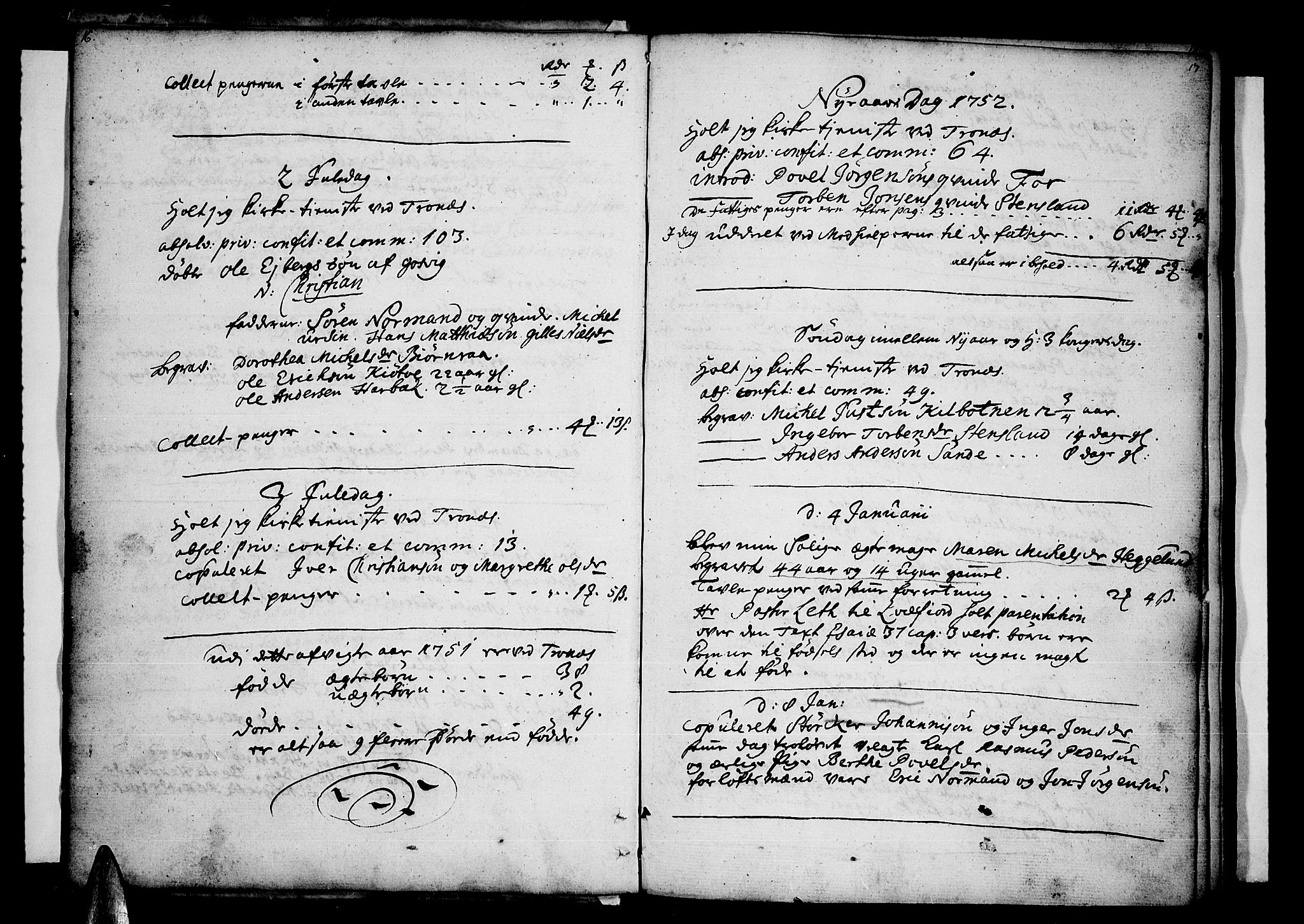 Trondenes sokneprestkontor, AV/SATØ-S-1319/H/Ha/L0002kirke: Parish register (official) no. 2, 1751-1781, p. 16-17