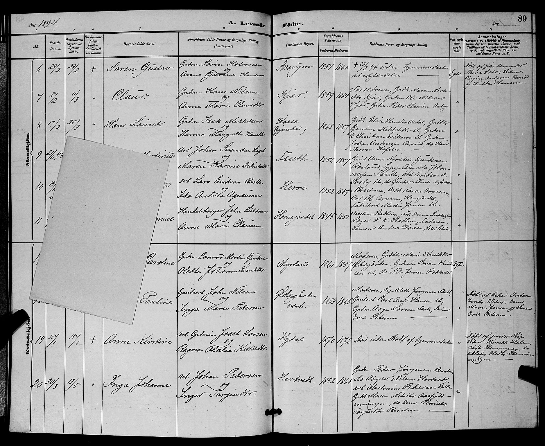 Bamble kirkebøker, AV/SAKO-A-253/G/Ga/L0009: Parish register (copy) no. I 9, 1888-1900, p. 89