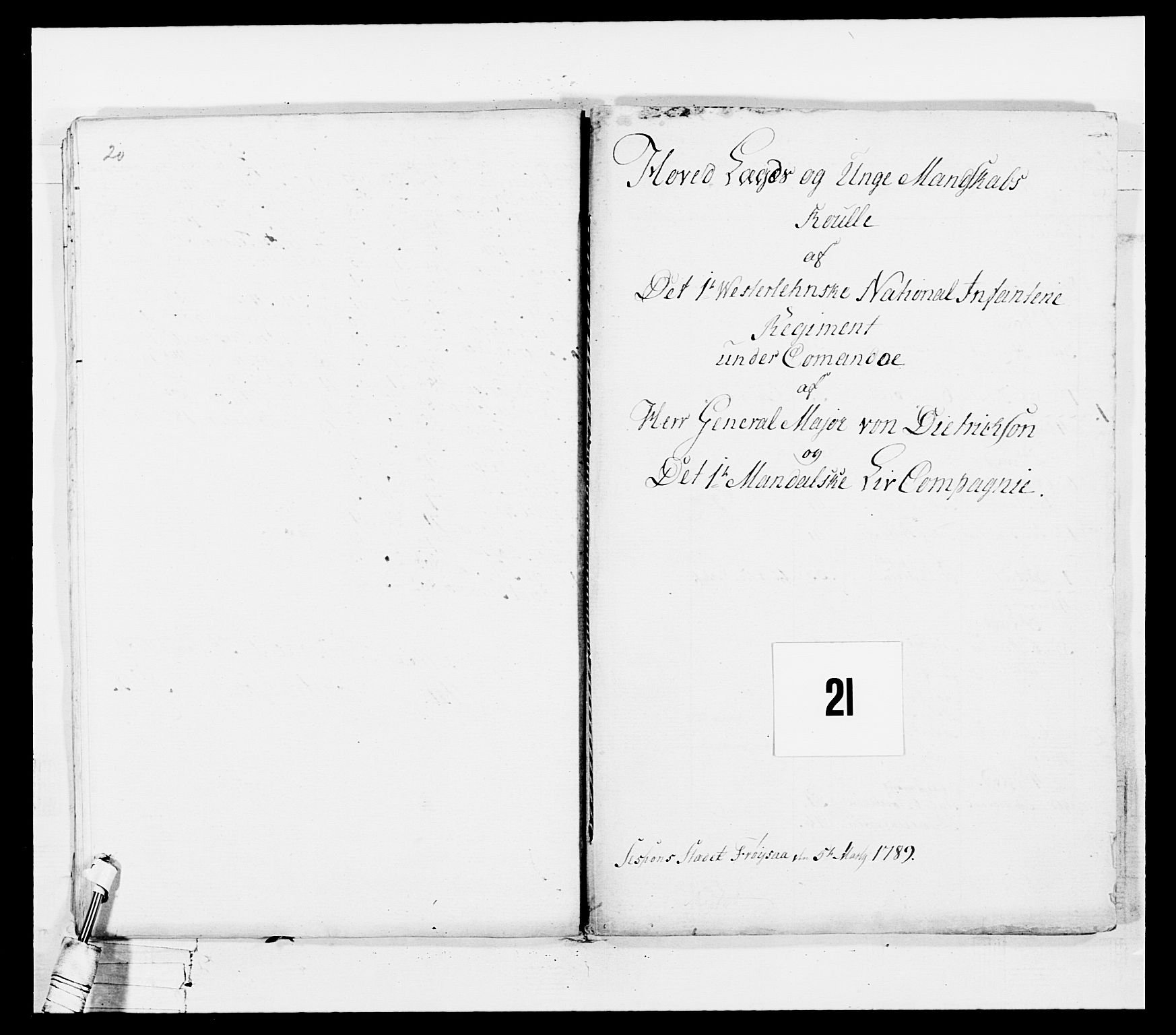 Generalitets- og kommissariatskollegiet, Det kongelige norske kommissariatskollegium, RA/EA-5420/E/Eh/L0103: 1. Vesterlenske nasjonale infanteriregiment, 1782-1789, p. 129