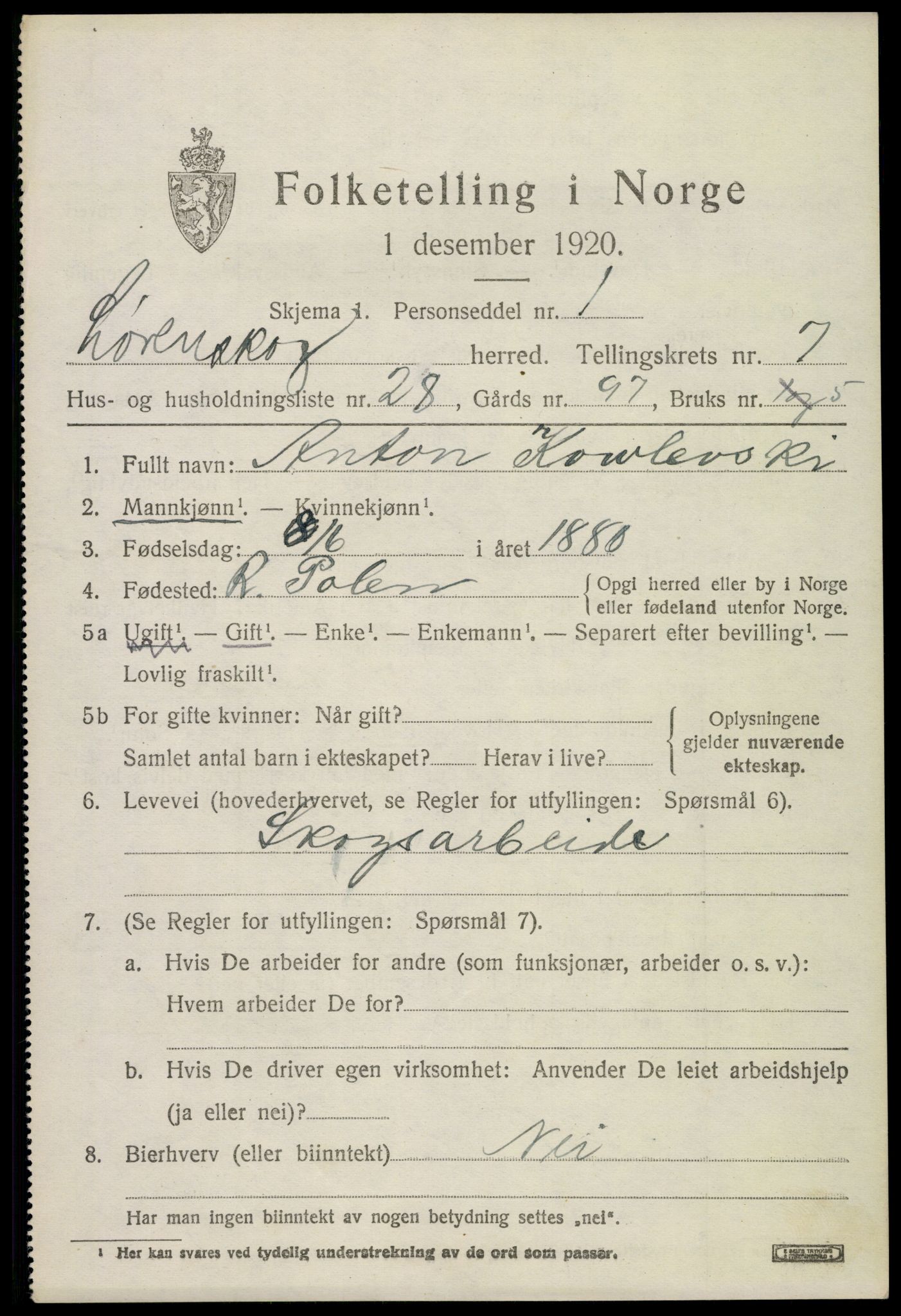 SAO, 1920 census for Lørenskog, 1920, p. 6114