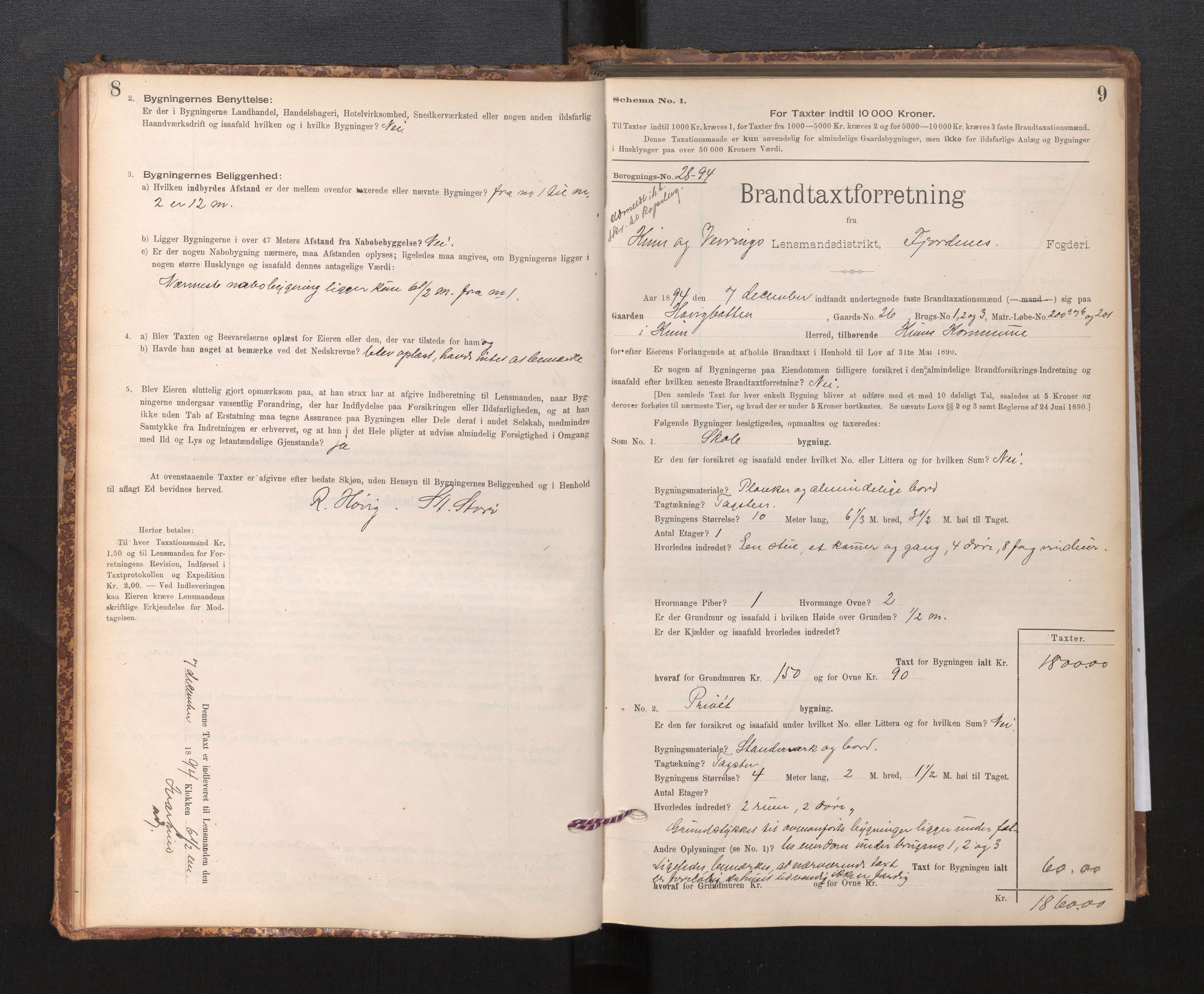 Lensmannen i Kinn, SAB/A-28801/0012/L0004f: Branntakstprotokoll, skjematakst, 1894-1911, p. 8-9