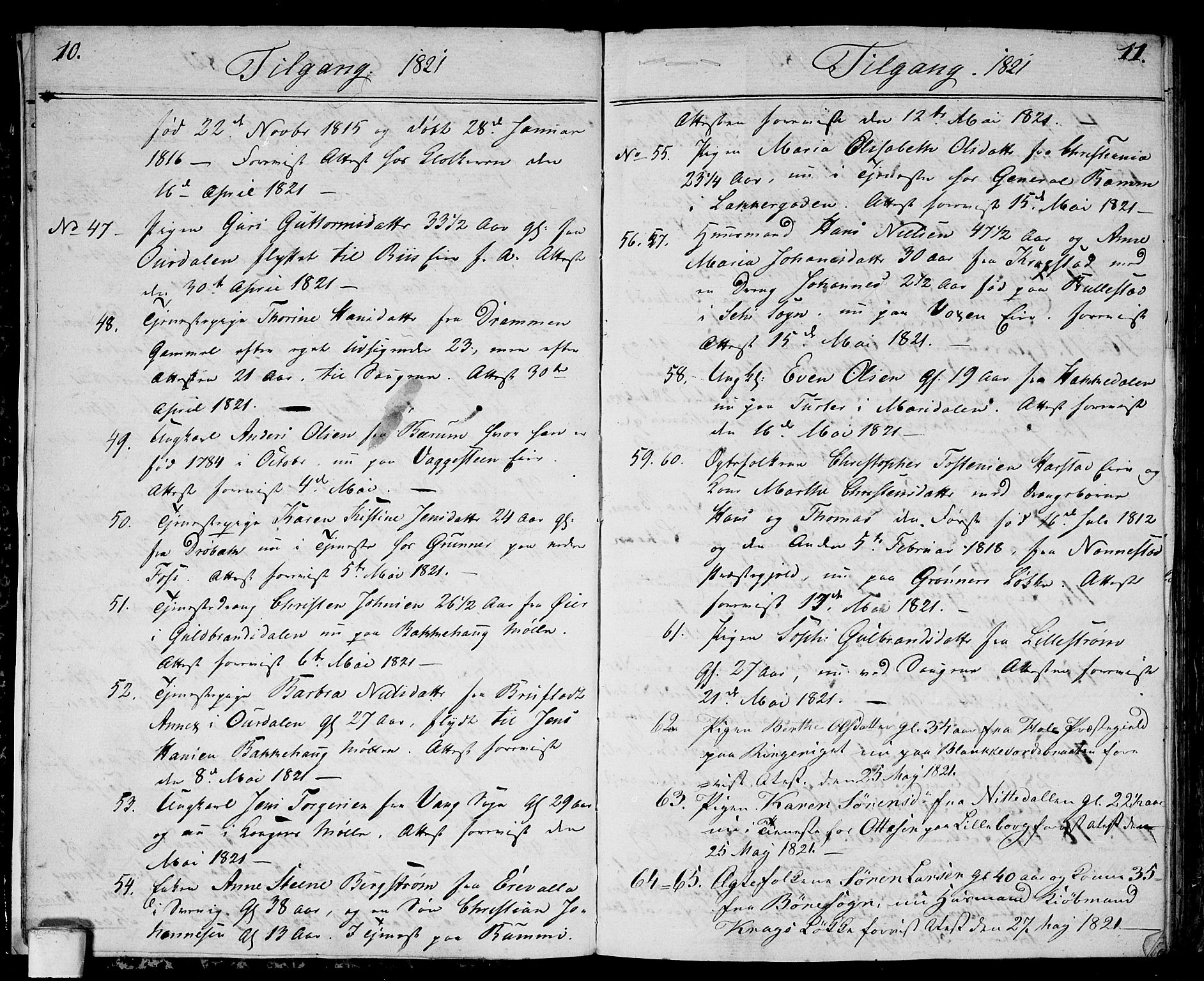 Aker prestekontor kirkebøker, AV/SAO-A-10861/F/L0014a: Parish register (official) no. 14A, 1820-1833, p. 10-11