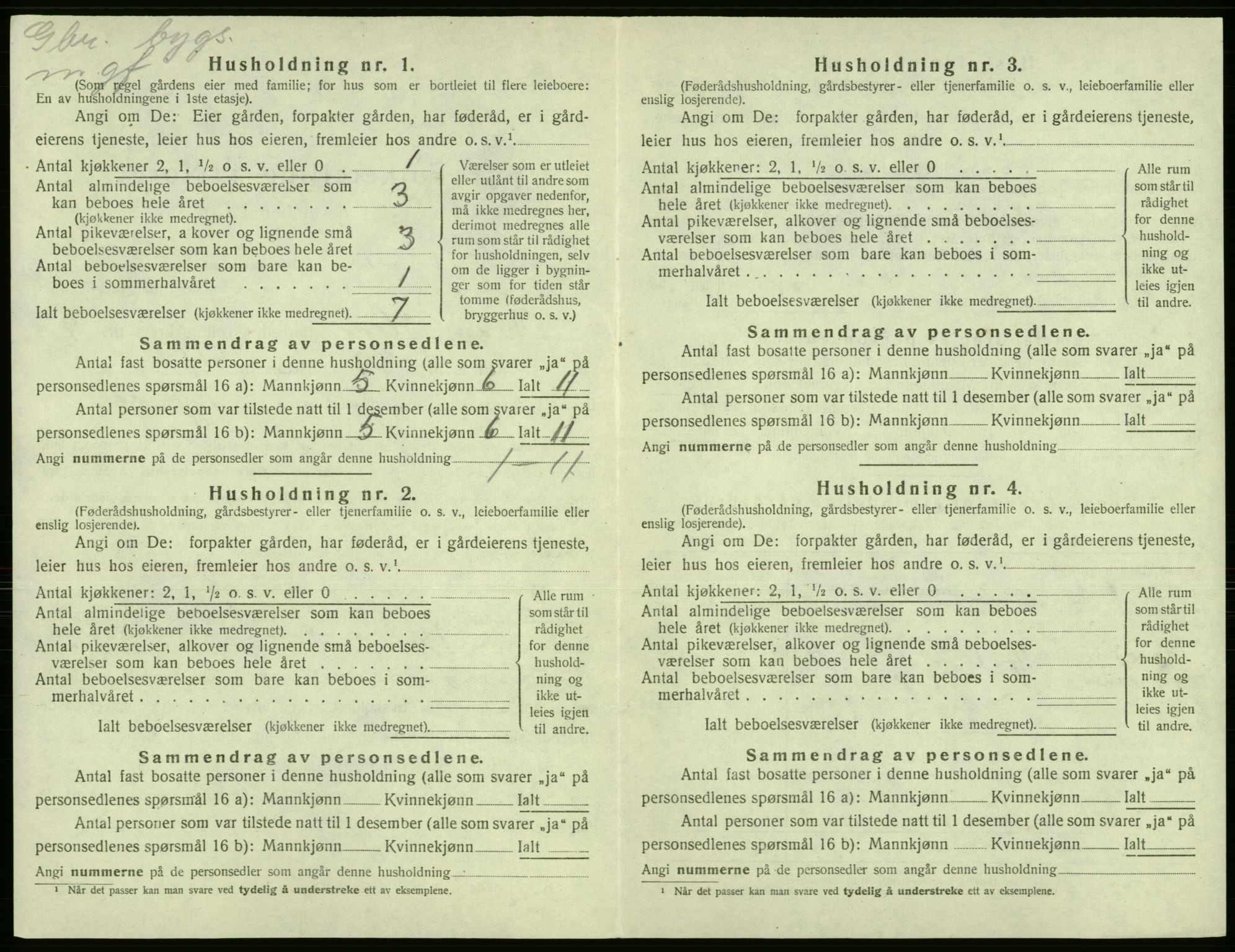 SAB, 1920 census for Kvam, 1920, p. 747