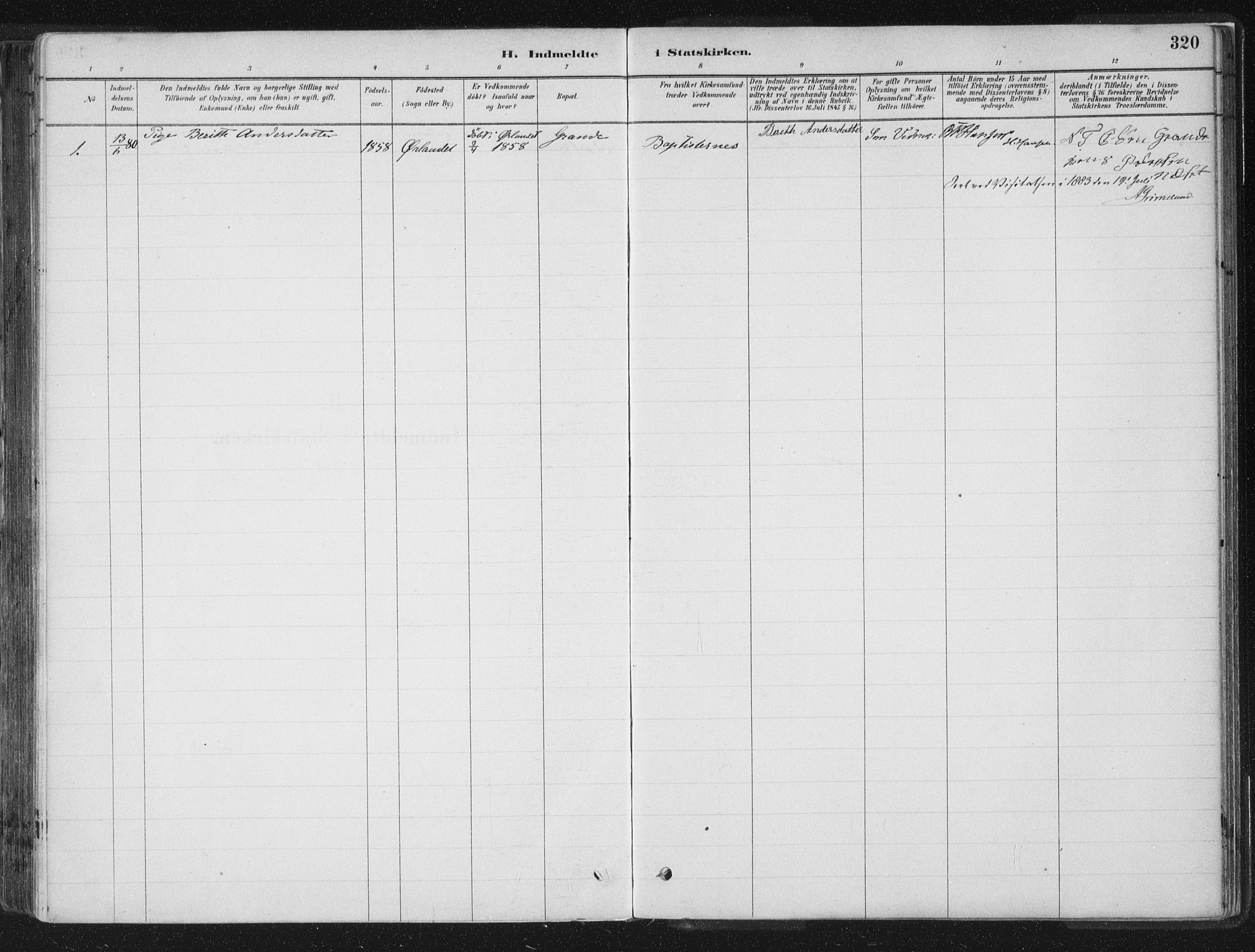 Ministerialprotokoller, klokkerbøker og fødselsregistre - Sør-Trøndelag, SAT/A-1456/659/L0739: Parish register (official) no. 659A09, 1879-1893, p. 320