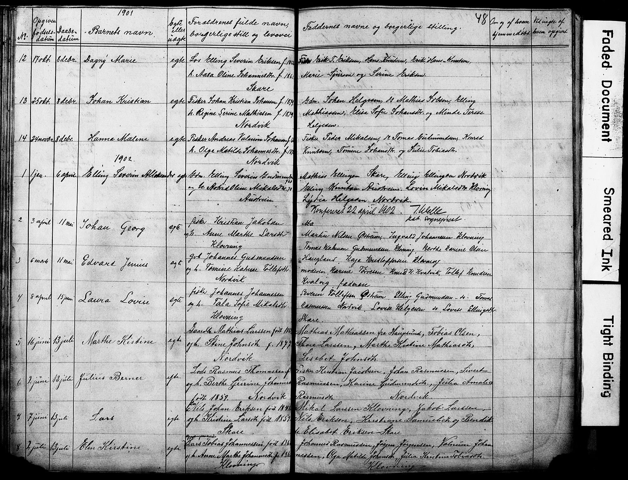 Torvastad sokneprestkontor, SAST/A -101857/H/Ha/Hab/L0005: Parish register (copy) no. B 5, 1857-1908, p. 48