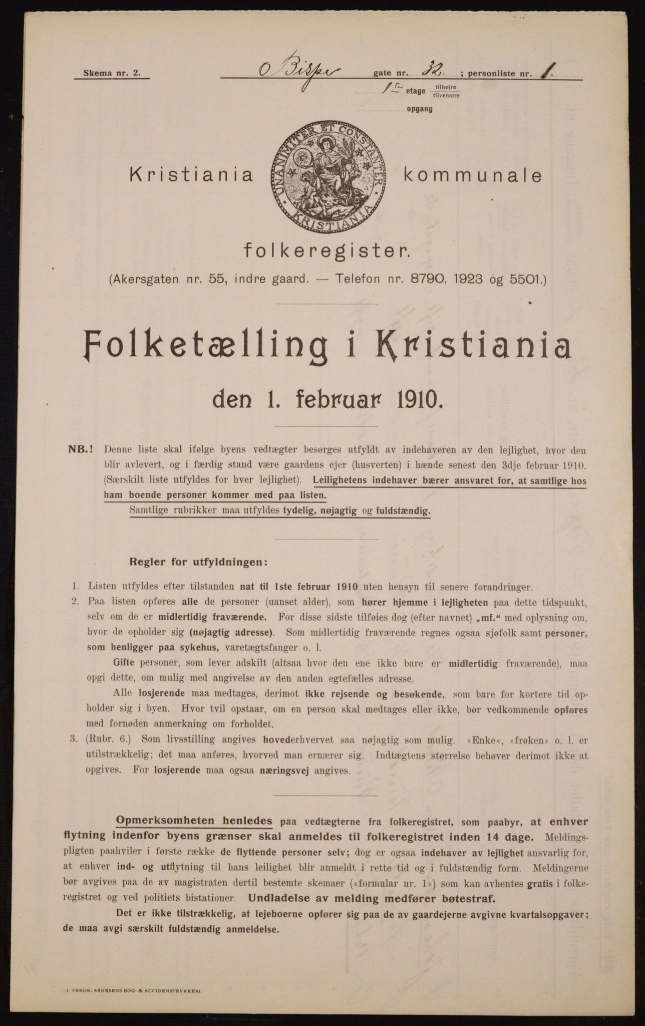 OBA, Municipal Census 1910 for Kristiania, 1910, p. 5253