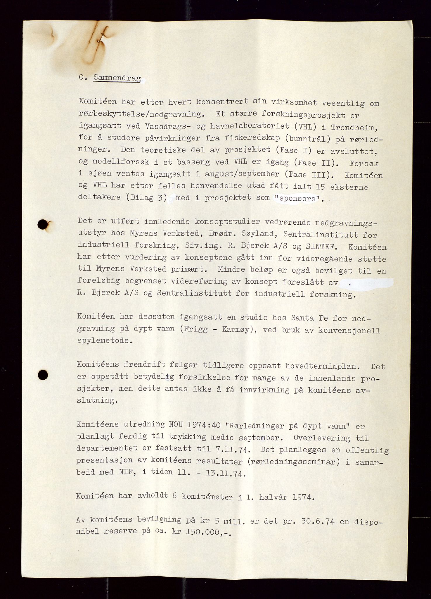 Industridepartementet, Oljekontoret, AV/SAST-A-101348/Di/L0002: DWP, måneds- kvartals- halvårs- og årsrapporter, økonomi, personell, div., 1972-1974, p. 135