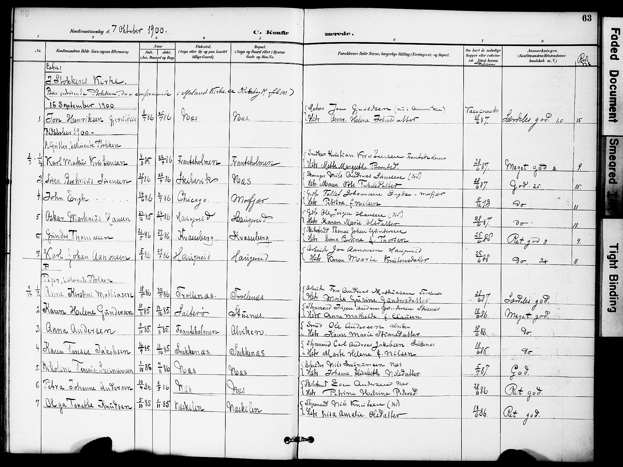 Austre Moland sokneprestkontor, AV/SAK-1111-0001/F/Fa/Fab/L0002: Parish register (official) no. A 2, 1894-1919, p. 63