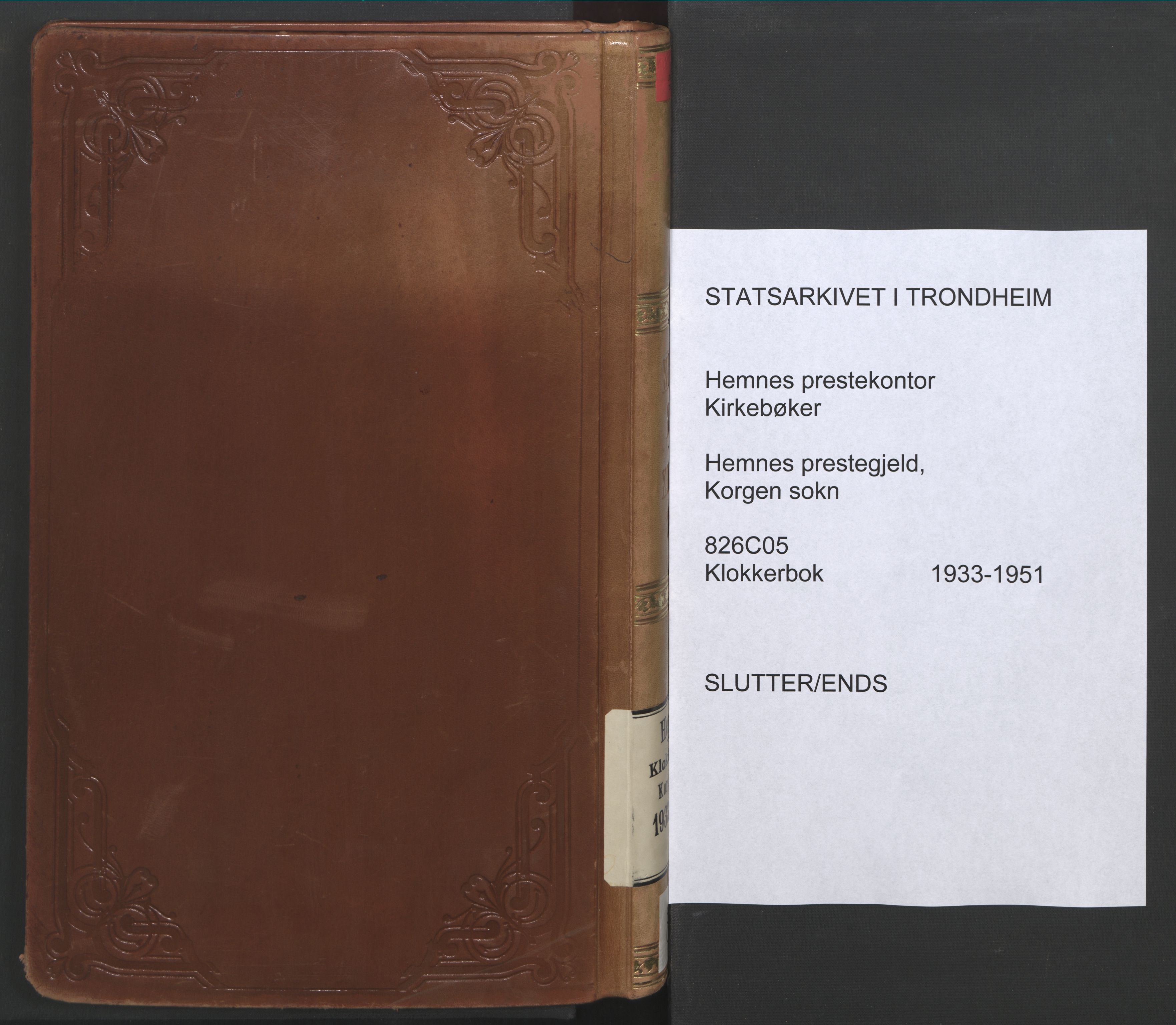 Ministerialprotokoller, klokkerbøker og fødselsregistre - Nordland, AV/SAT-A-1459/826/L0385: Parish register (copy) no. 826C05, 1933-1951