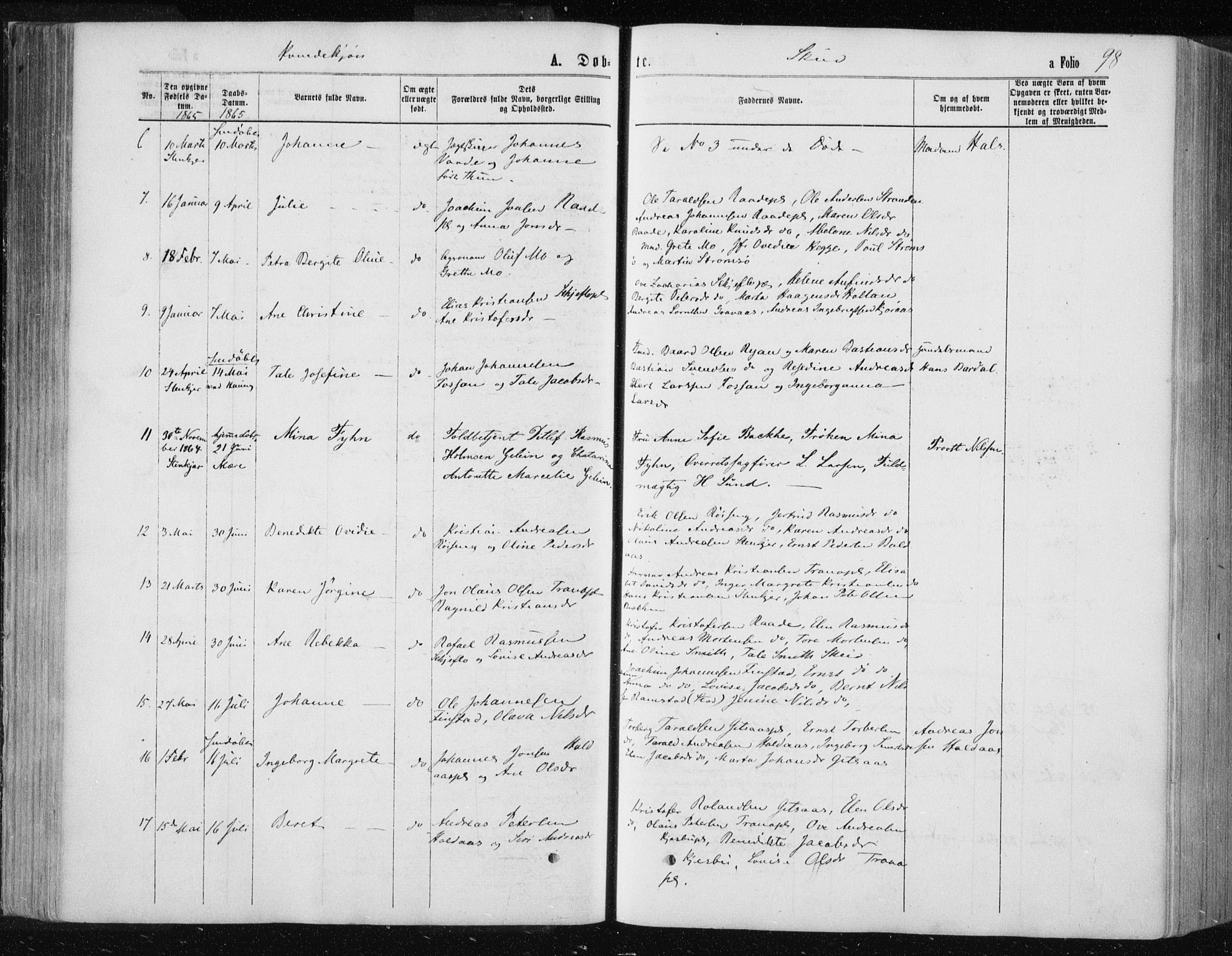 Ministerialprotokoller, klokkerbøker og fødselsregistre - Nord-Trøndelag, SAT/A-1458/735/L0345: Parish register (official) no. 735A08 /2, 1863-1872, p. 98