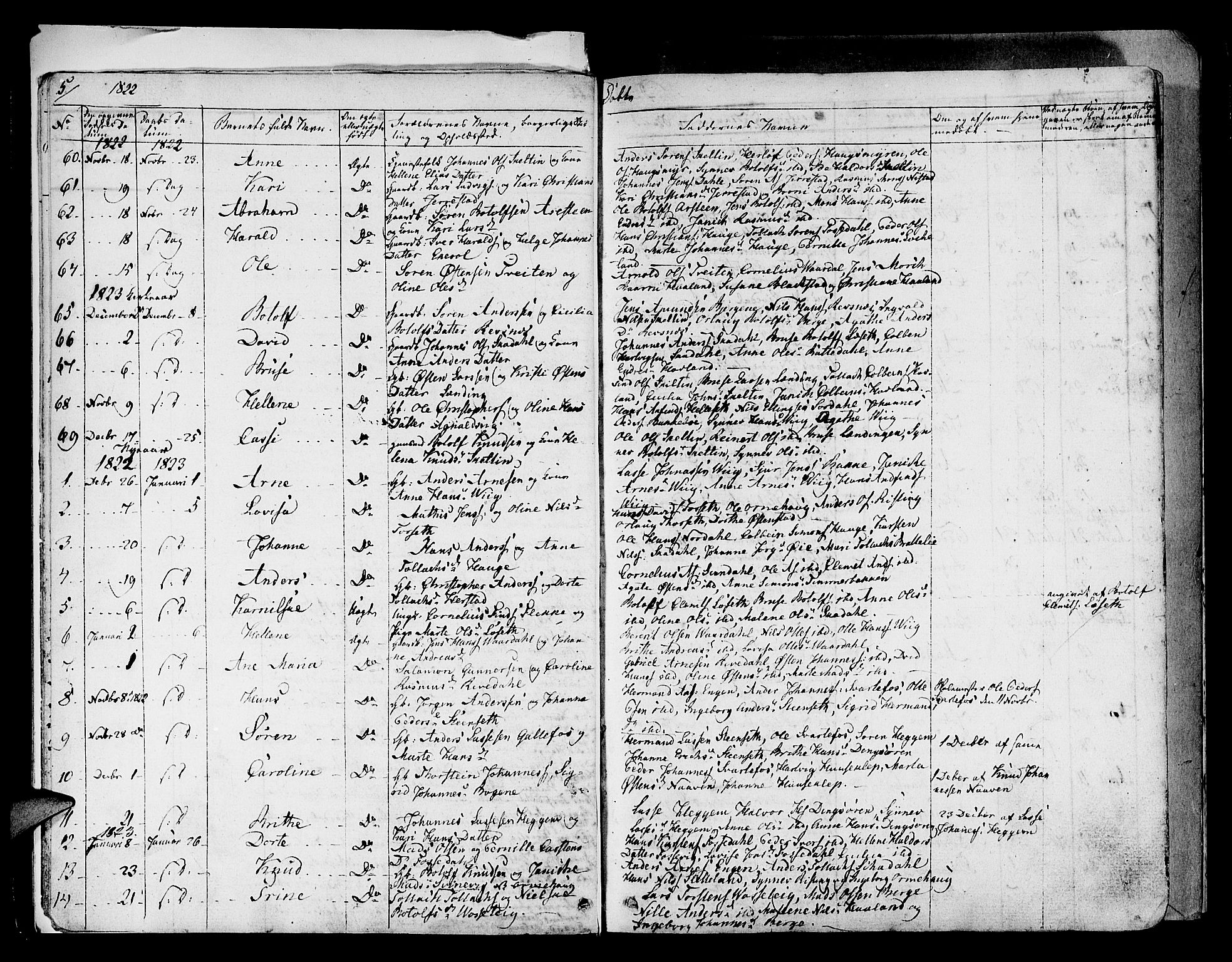 Fjaler sokneprestembete, SAB/A-79801/H/Haa/Haaa/L0005: Parish register (official) no. A 5, 1821-1835, p. 5