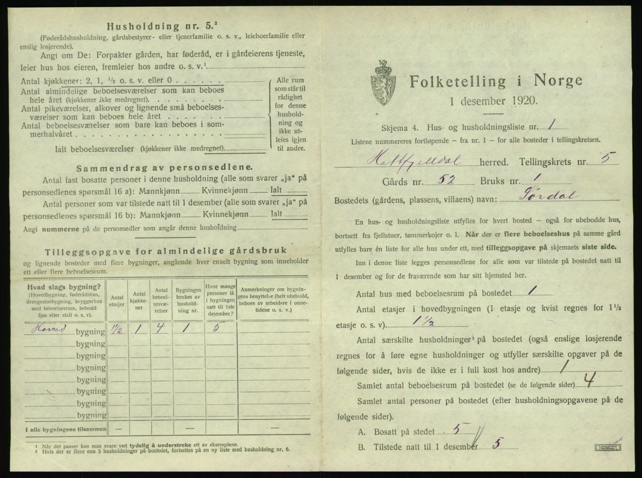 SAT, 1920 census for Hattfjelldal, 1920, p. 146