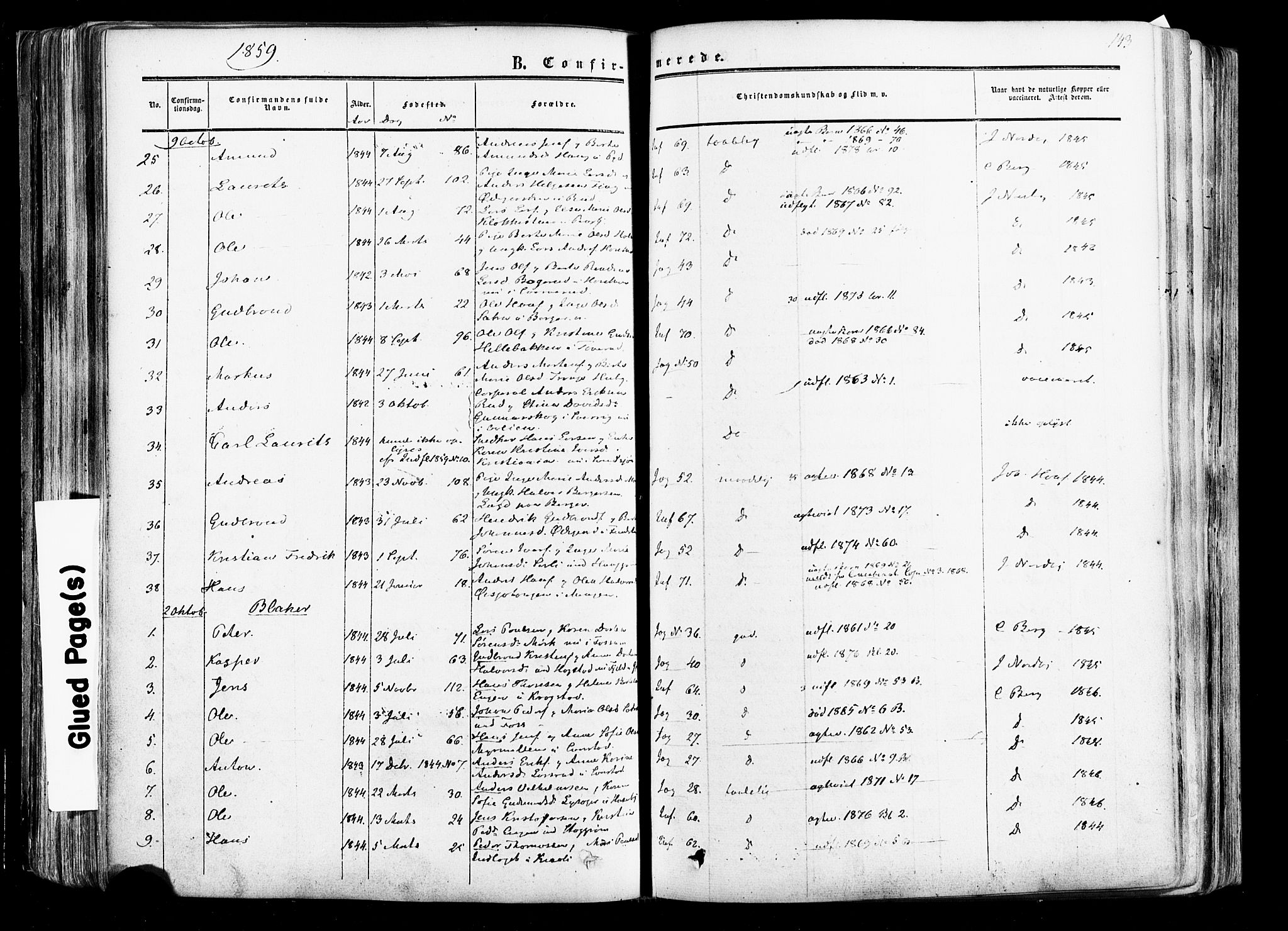 Aurskog prestekontor Kirkebøker, AV/SAO-A-10304a/F/Fa/L0007: Parish register (official) no. I 7, 1854-1877, p. 143