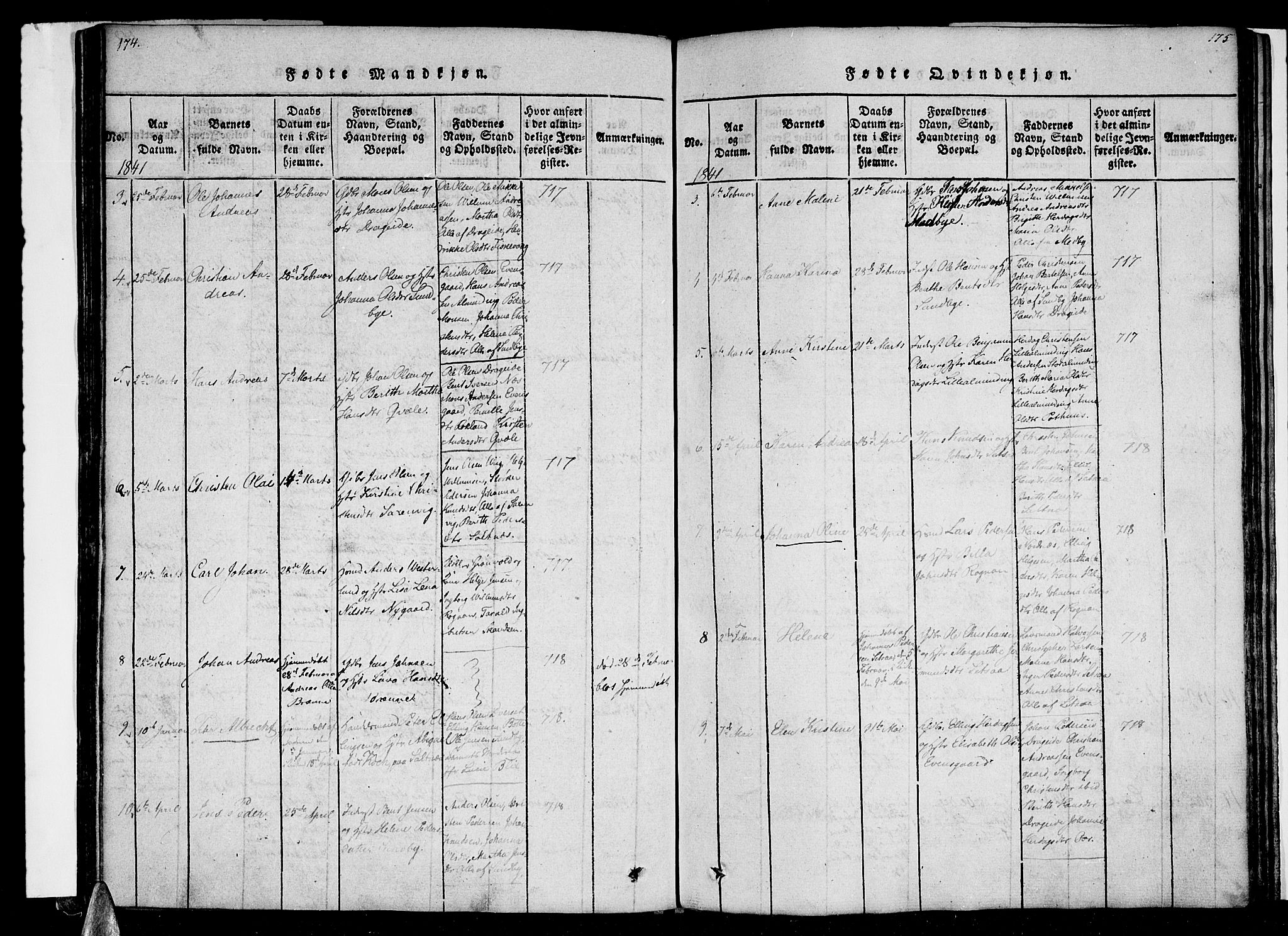 Ministerialprotokoller, klokkerbøker og fødselsregistre - Nordland, SAT/A-1459/847/L0665: Parish register (official) no. 847A05, 1818-1841, p. 174-175