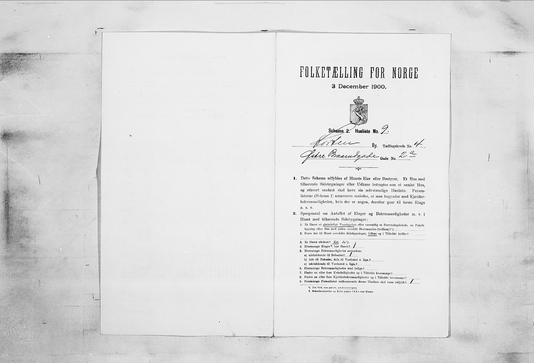 RA, 1900 census for Horten, 1900, p. 2588