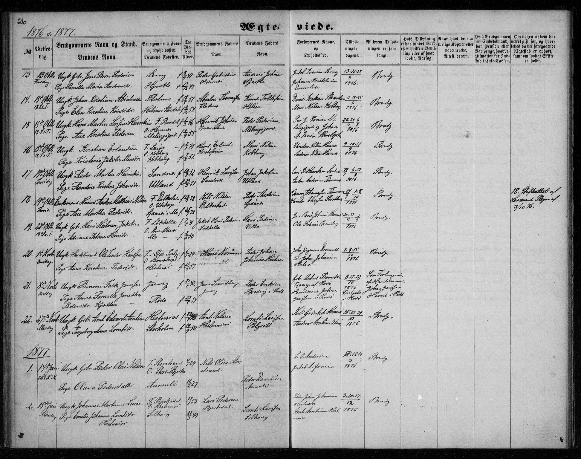 Ministerialprotokoller, klokkerbøker og fødselsregistre - Nordland, AV/SAT-A-1459/825/L0358: Parish register (official) no. 825A12, 1863-1878, p. 26